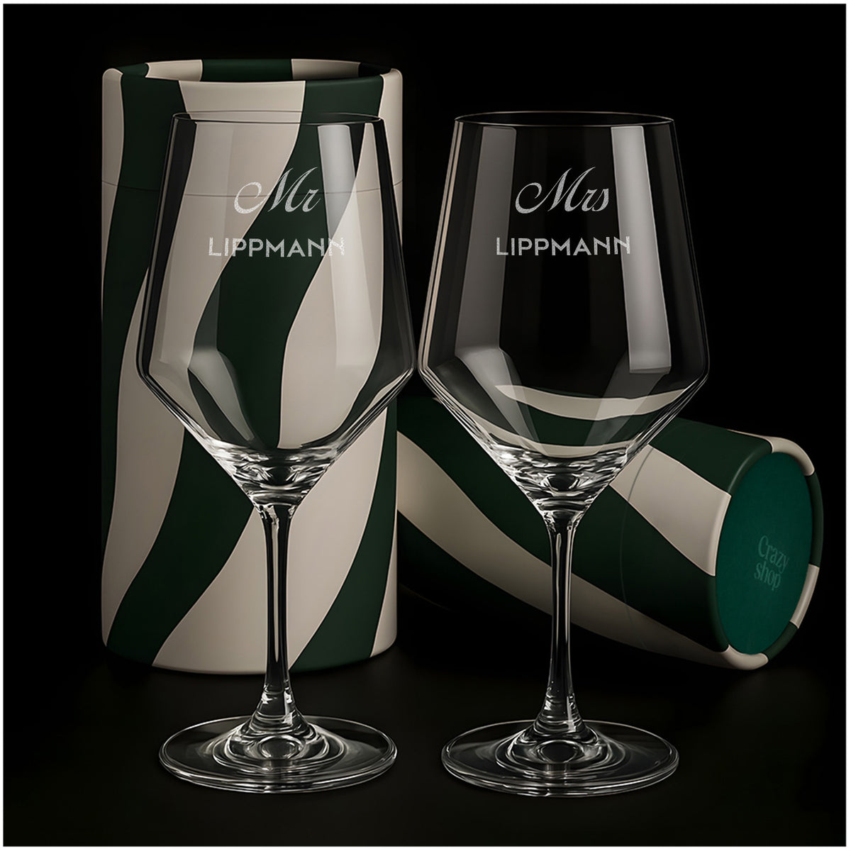 Große Weingläser MR AND MRS Hochzeitsgeschenk zum Hochzeitstag