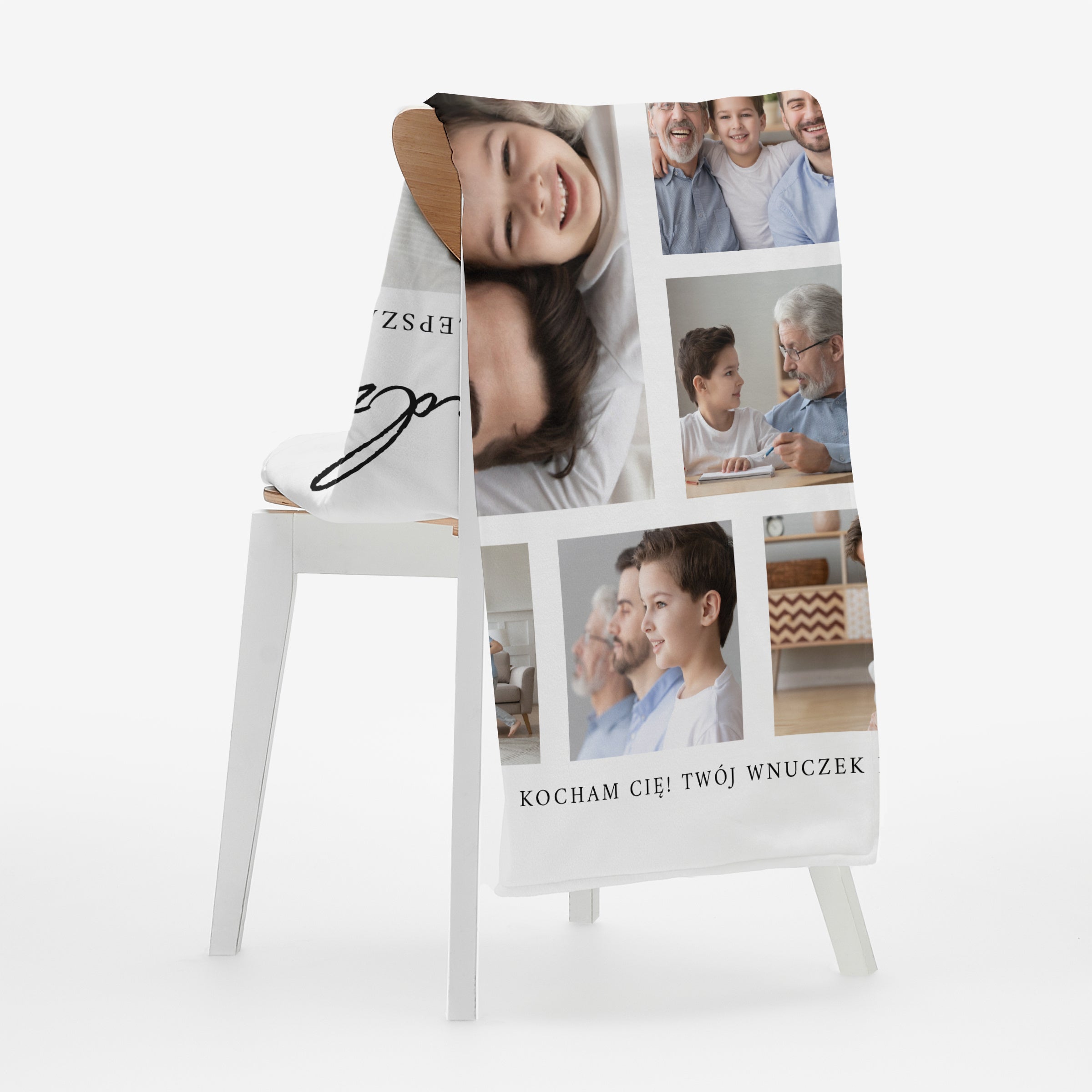 Foto koc personalizowany na Dzień Dziadka prezent dla dziadka koc ze zdjęciami prezent na Dzień Dziadka