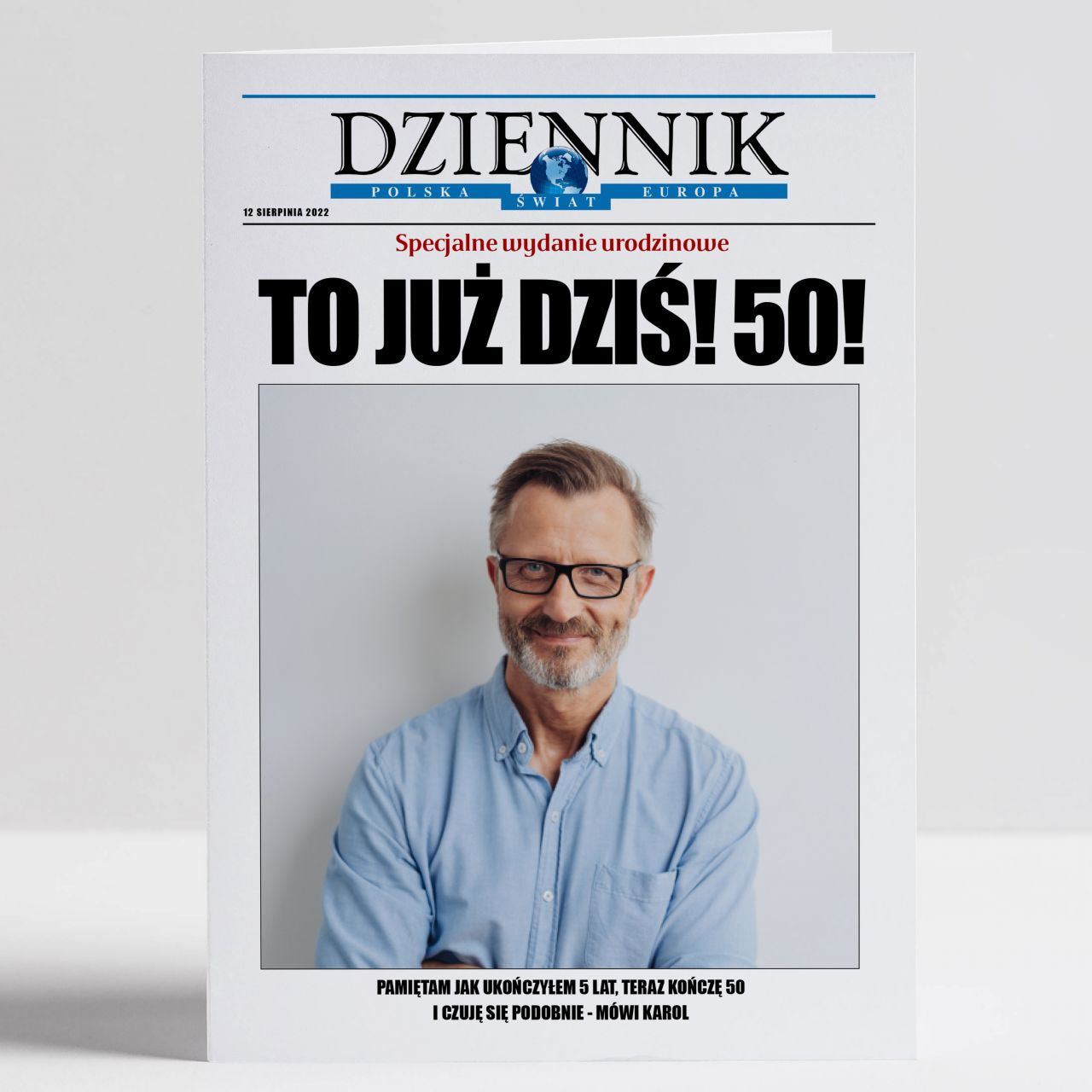 Duża kartka na 50 urodziny - Gazeta Dziennik