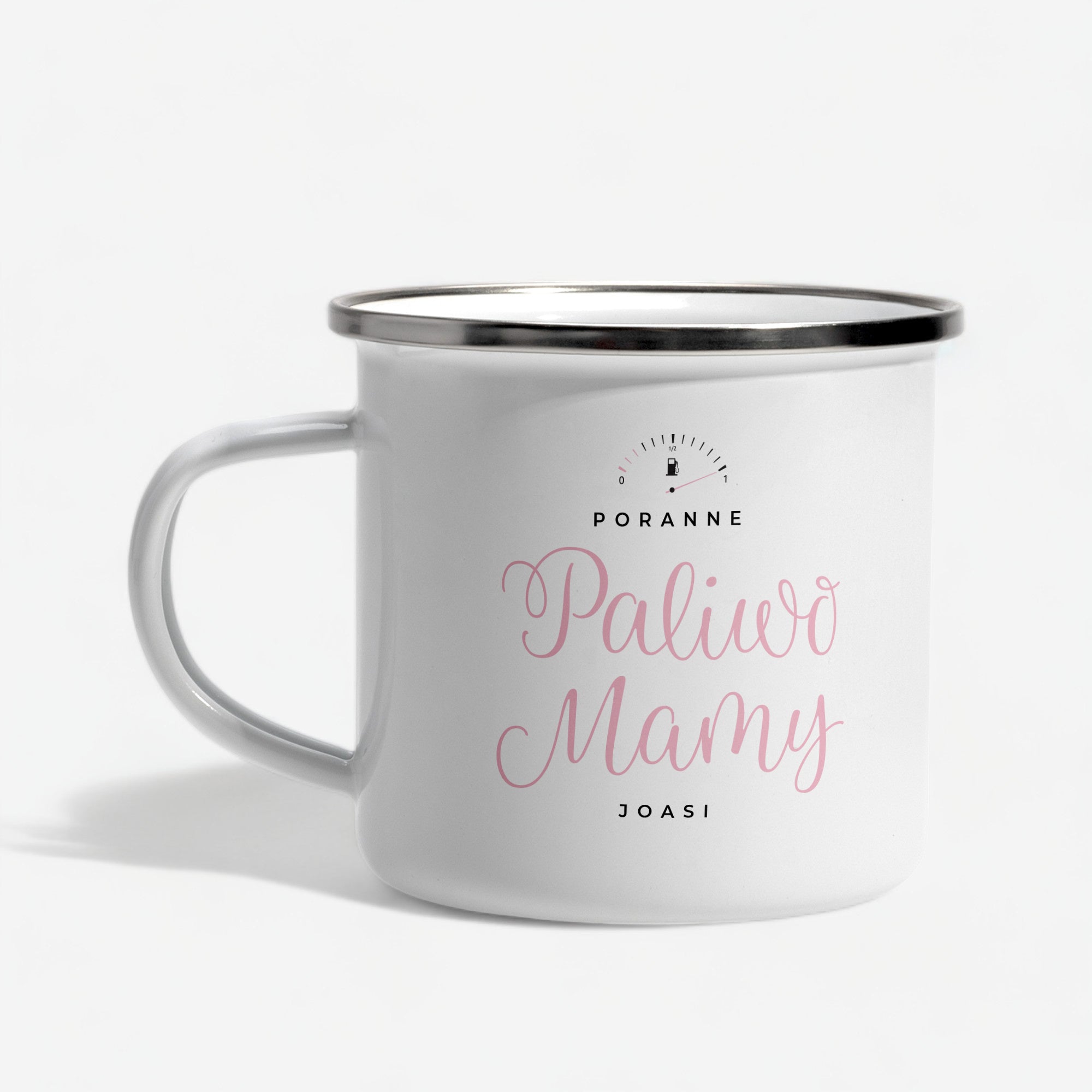 Emaliowany kubek dla mamy - Paliwo Mamy prezent na dzień mamy personalizowany kubek