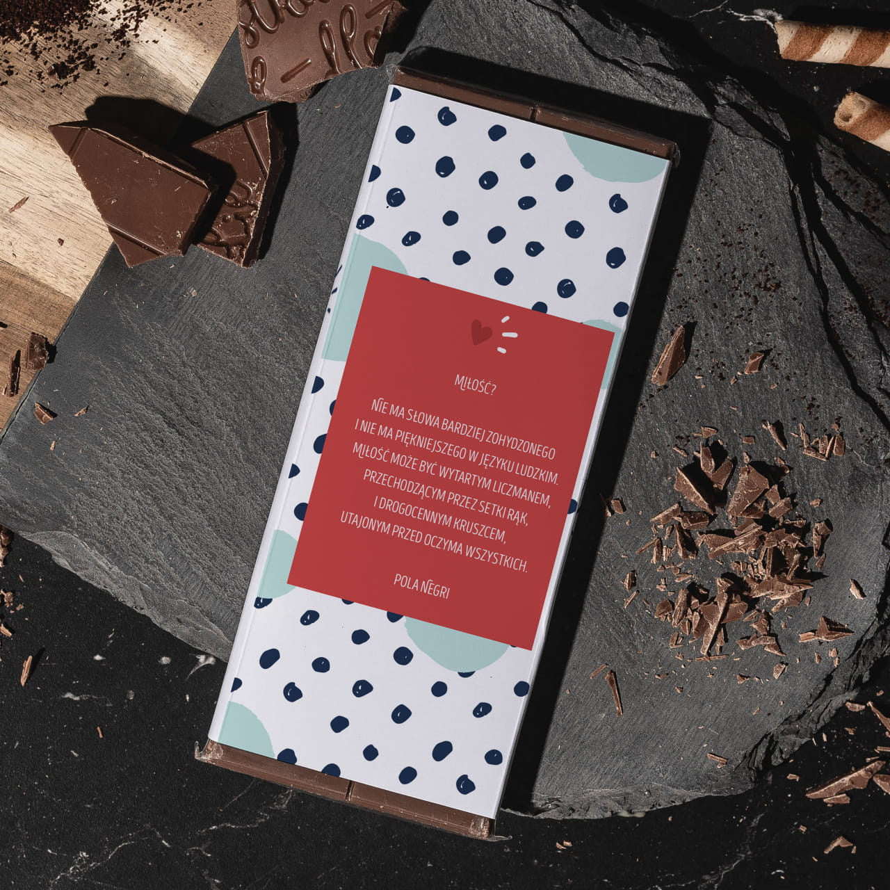 Personalizowana czekolada walentynkowa - Bądź Moja - upominek walentynkowy dla niej