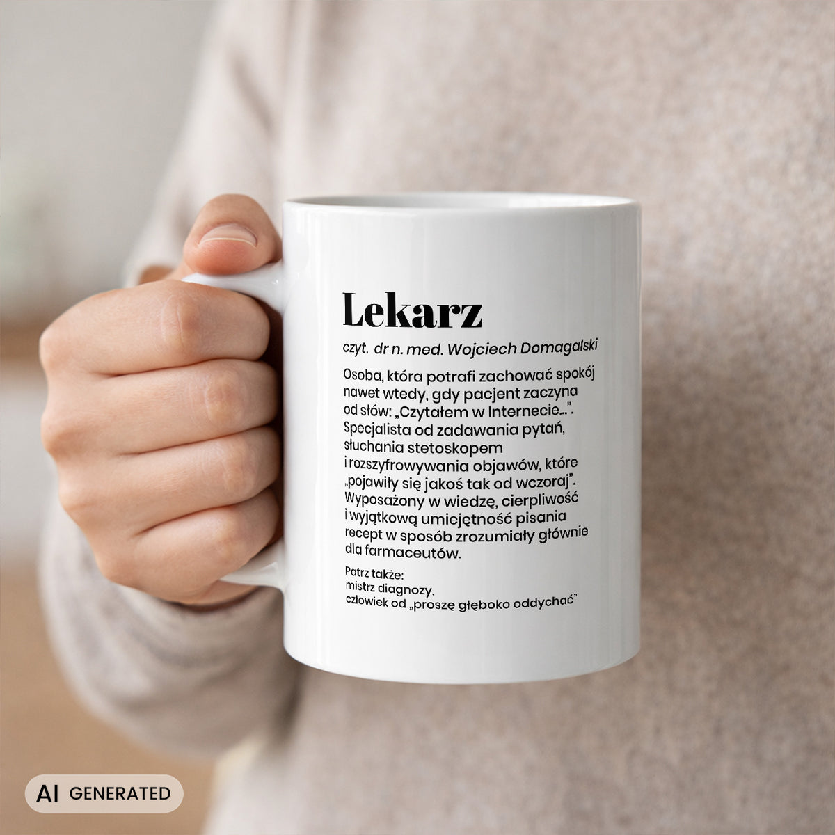 Personalizowany kubek z definicją - prezent dla lekarza