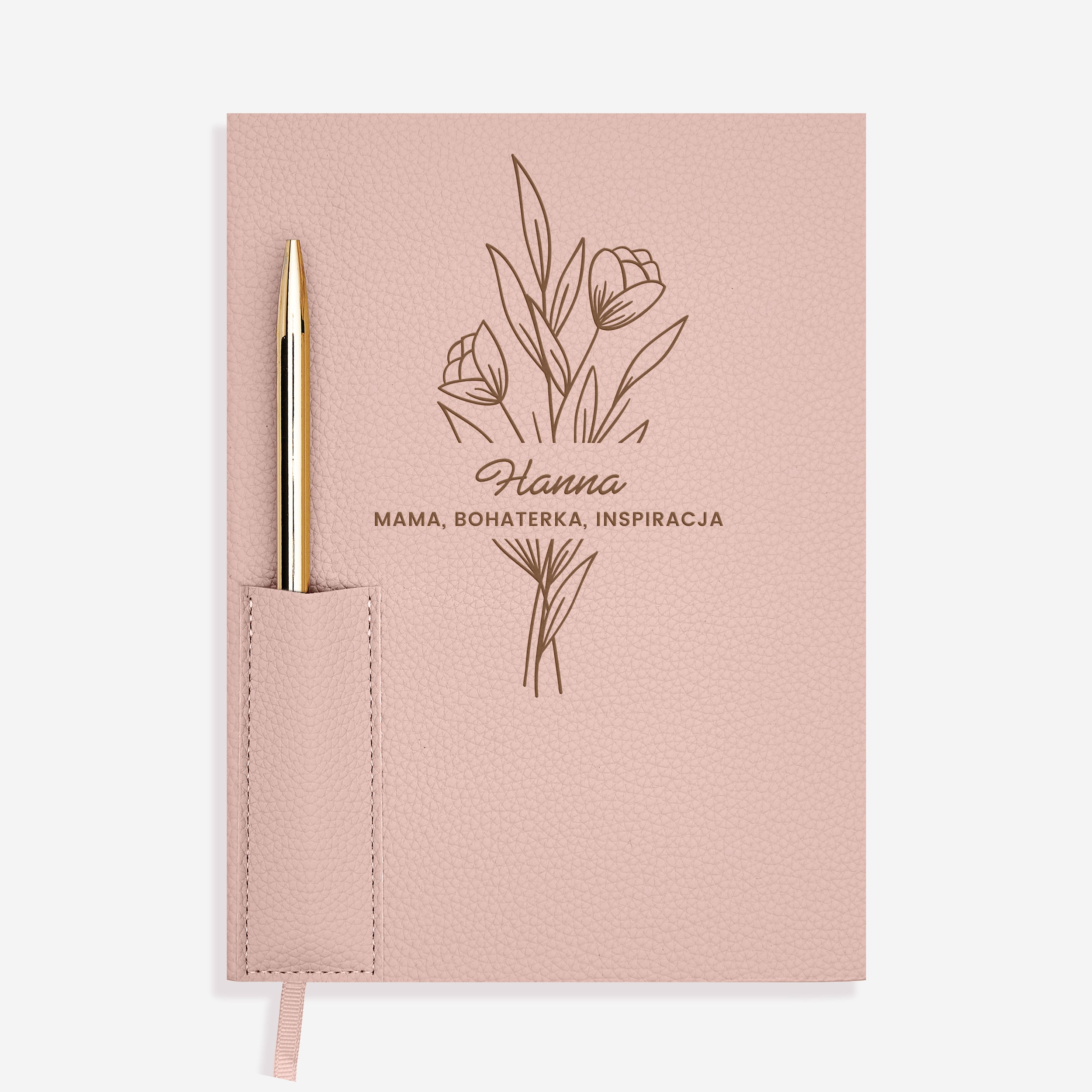Personalizowany planer dla mamy z długopisem – różowy wyjątkowy prezent dla mamy na Dzień Mamy