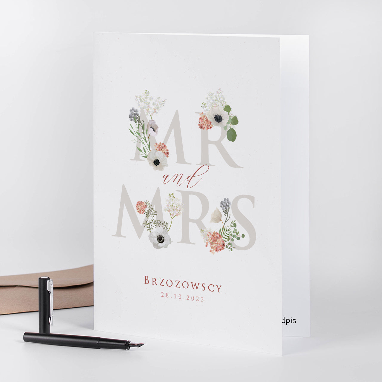 Rustykalna kartka na ślub A4