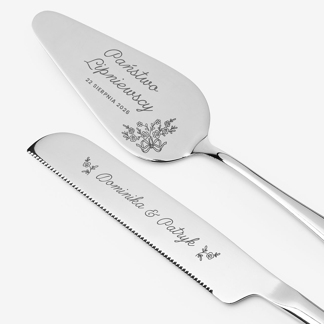 Grawerowane akcesoria do podawania ciast -  PREZENT DLA PARY MŁODEJ prezent ślubny z grawerem  