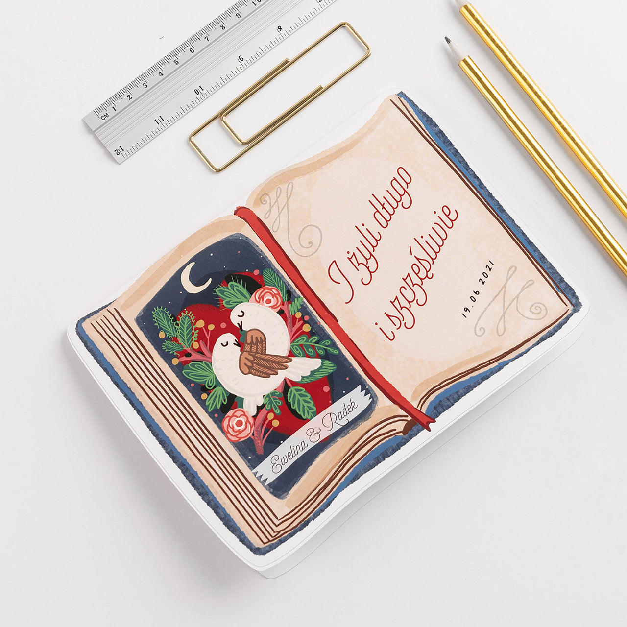 Kartka personalizowana xxl na ślub - długo i szczęśliwie