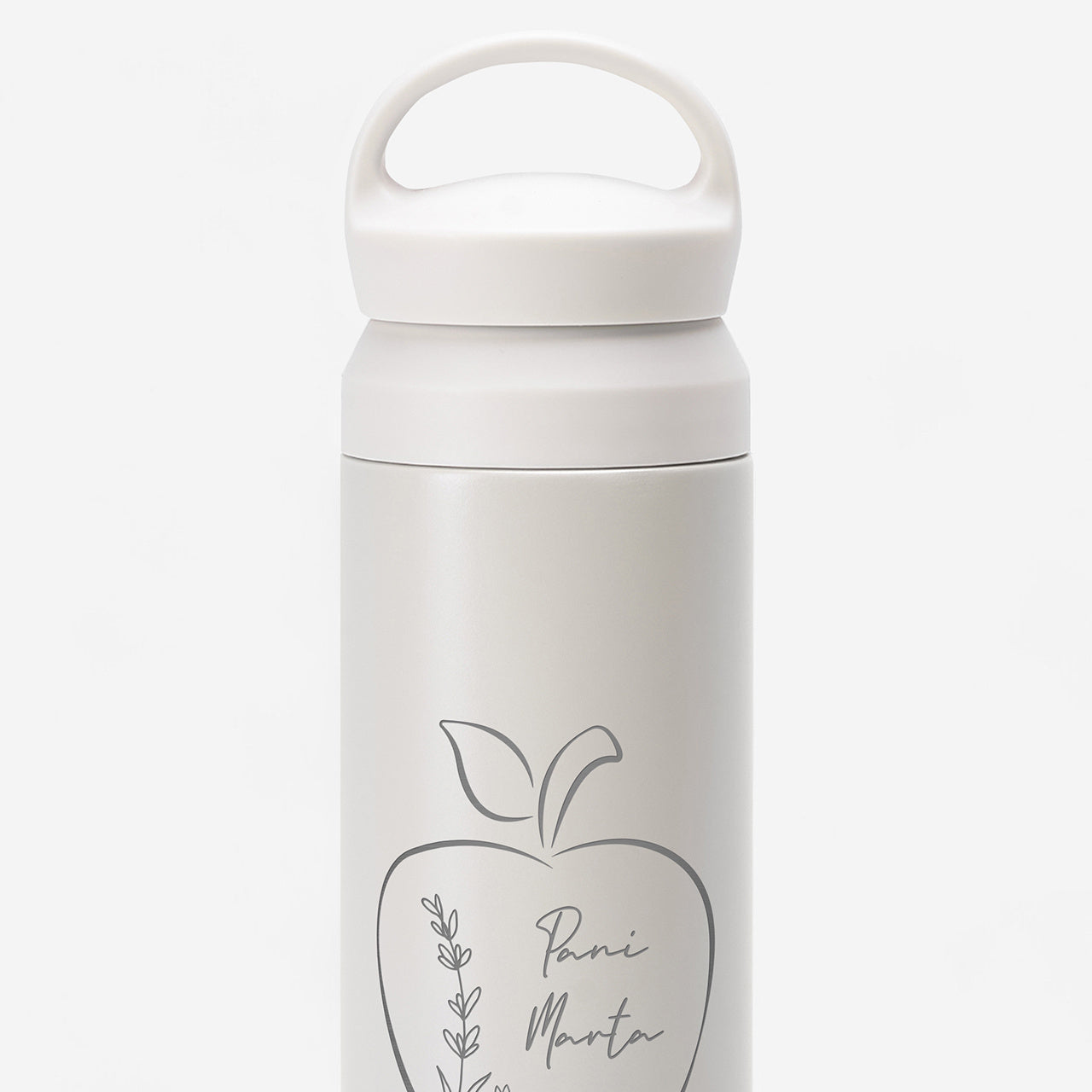 Grawerowany termos kremowy - prezent dla przedszkolanki od dzieci prezent na zakończenie prezent dla nauczycielki