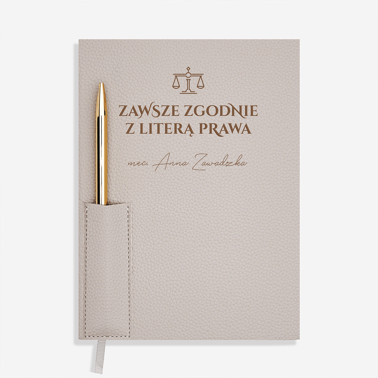 Personalizowany planner z długopisem - prezent dla prawniczki