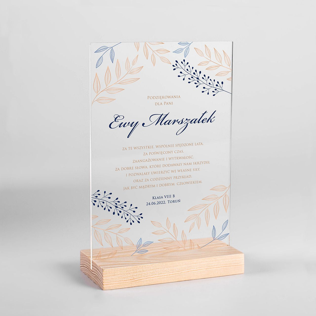 Personalizowana ramka z podziękowaniem dla nauczyciela prezent dla nauczyciela upominek na zakończenie roku