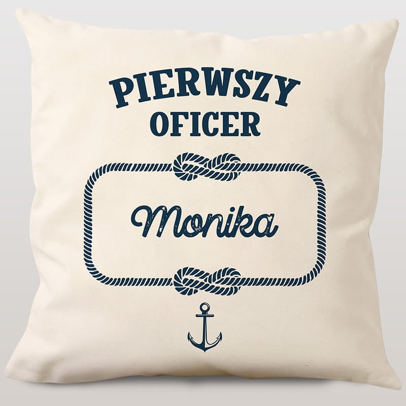 Poduszka dla żeglarki - oficer prezent dla kobiety personalizowana poduszka prezent dla żeglarki