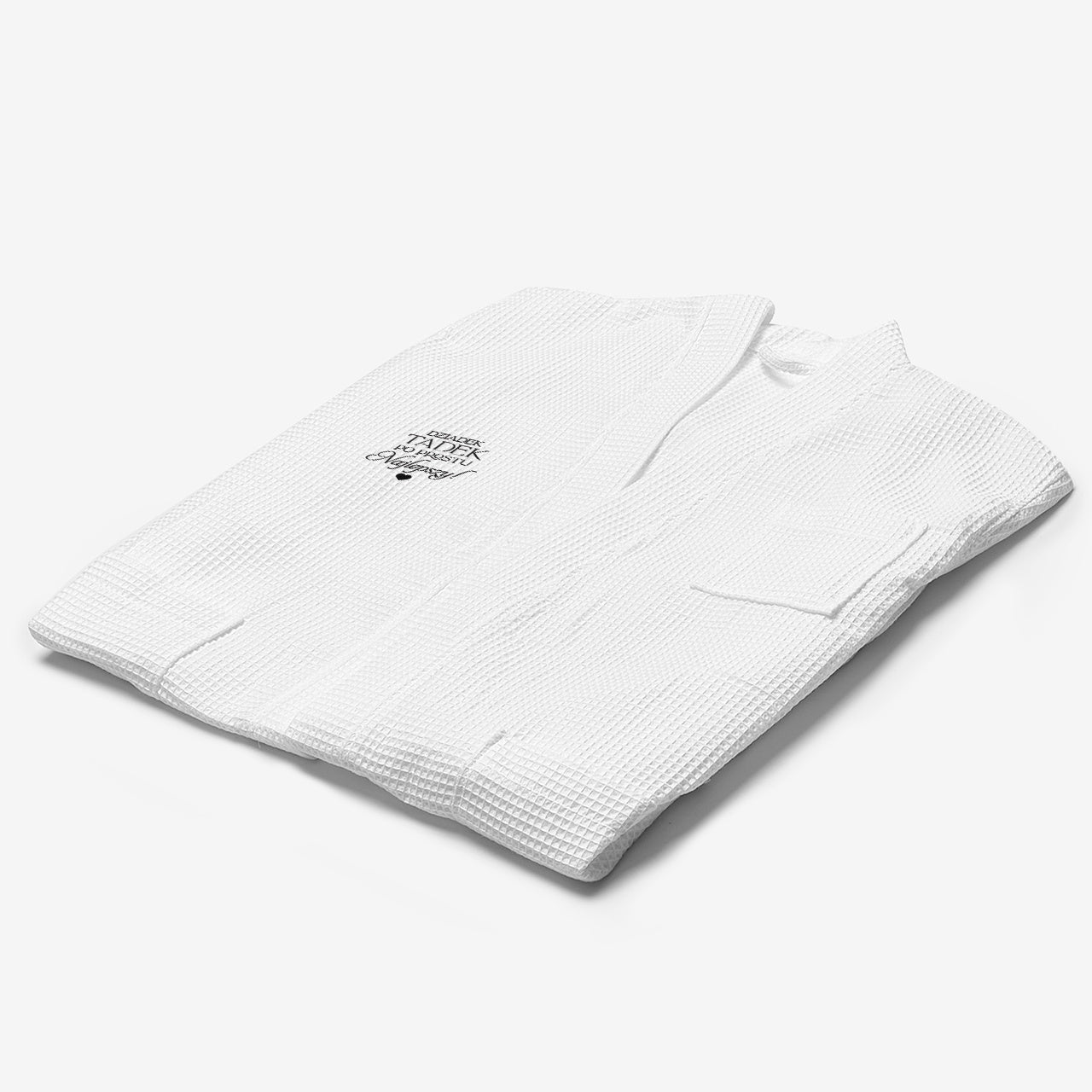 Biały szlafork dla dziadka z haftem