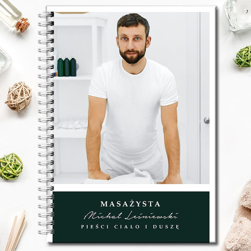 Personalizowany notes dla masażysty prezent dla masażysty personalizowany notes B5 notatnik dla masażysty