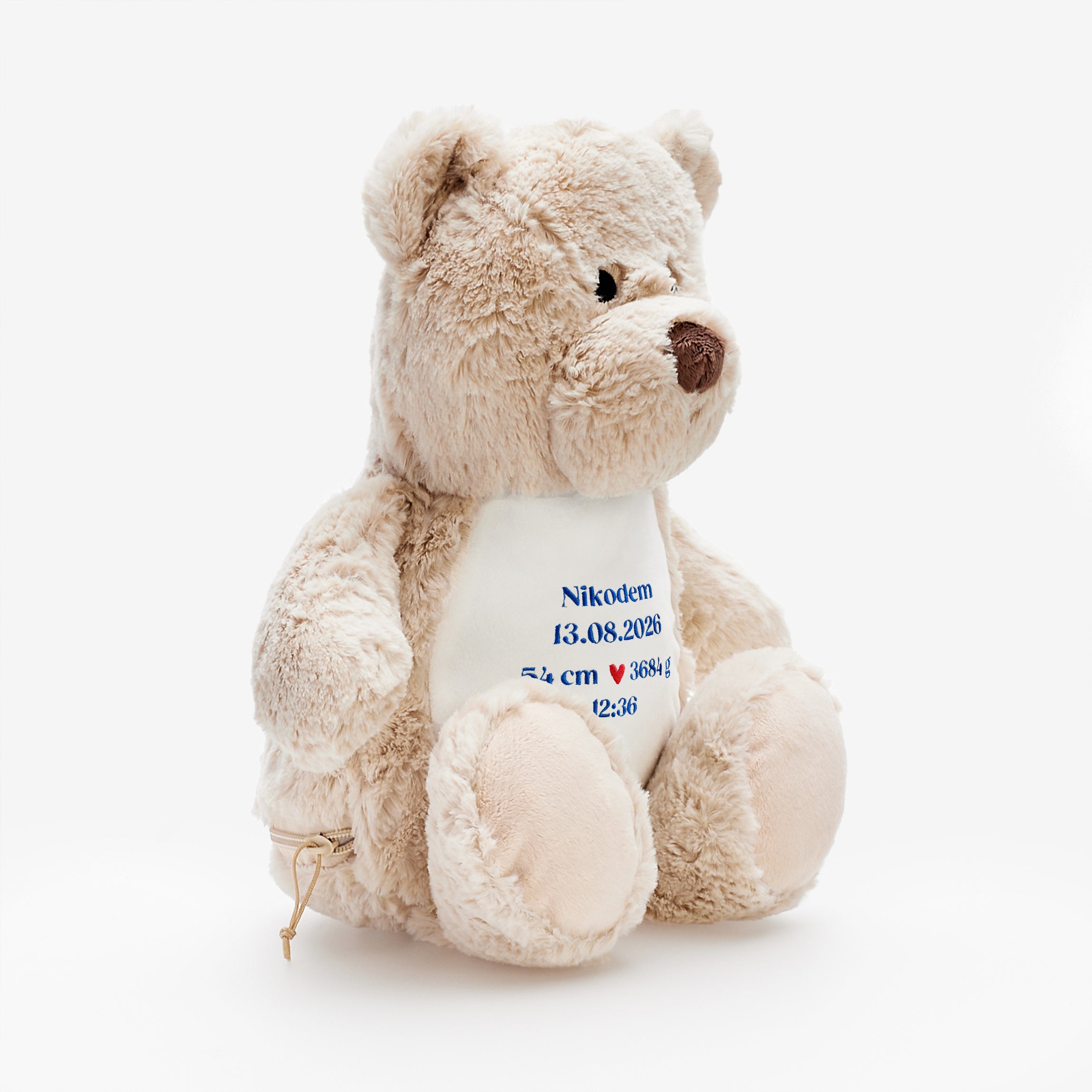 Maskotka miś dla chłopca - metryczka pamiątka narodzin chłopca personalizowany prezent dla chłopca 