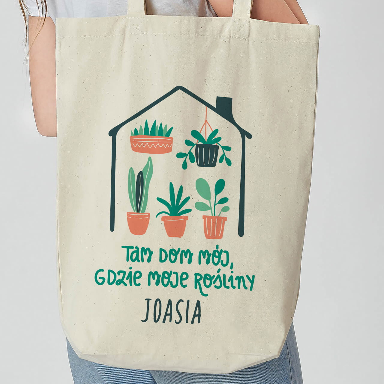 Bawełniana torba na prezent dla miłośniczki roślin torba bawełniana na ramię personalizowana torba 