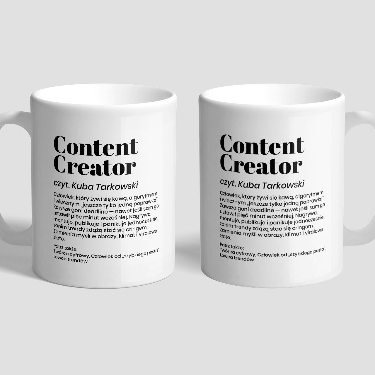 Personalizowany kubek dla influencera - content creator