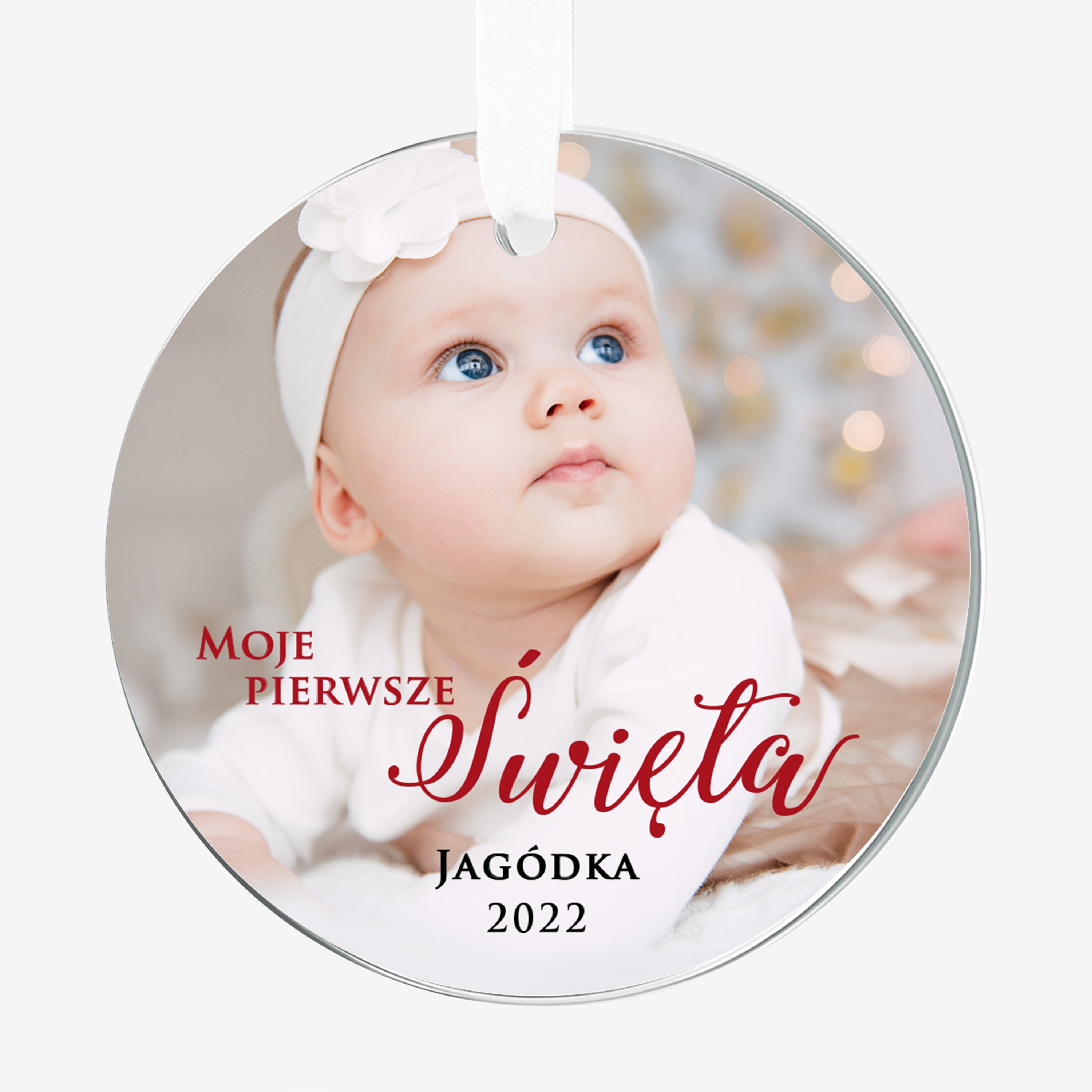 Szklana zawieszka ze zdjęciem - Moje Pierwsze Święta