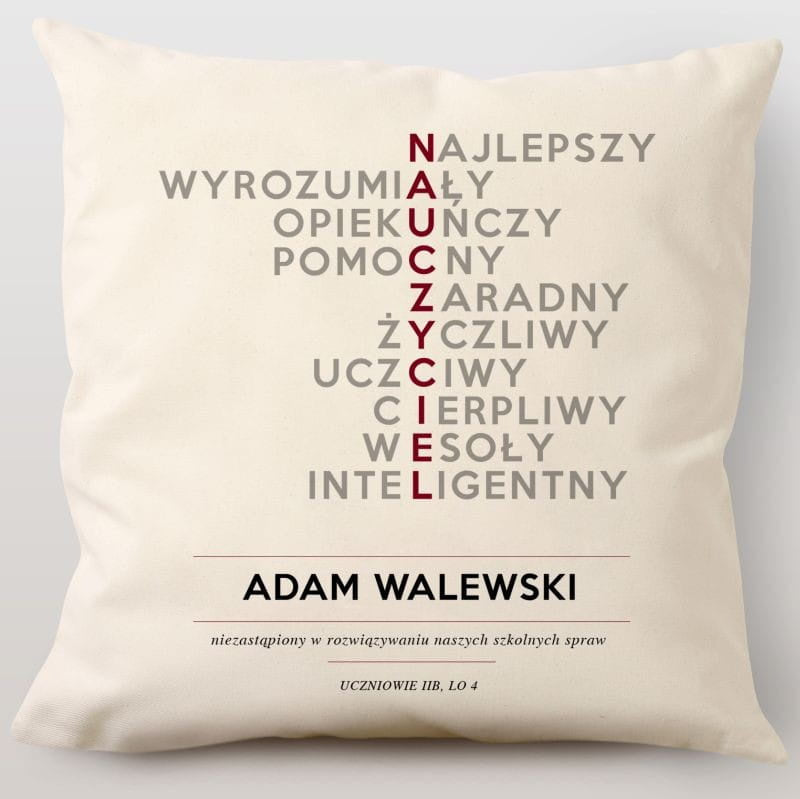 Poduszka dla nauczyciela - prezent dla nauczyciela na koniec roku poduszka z nadrukiem pamiątka dla nauczyciela