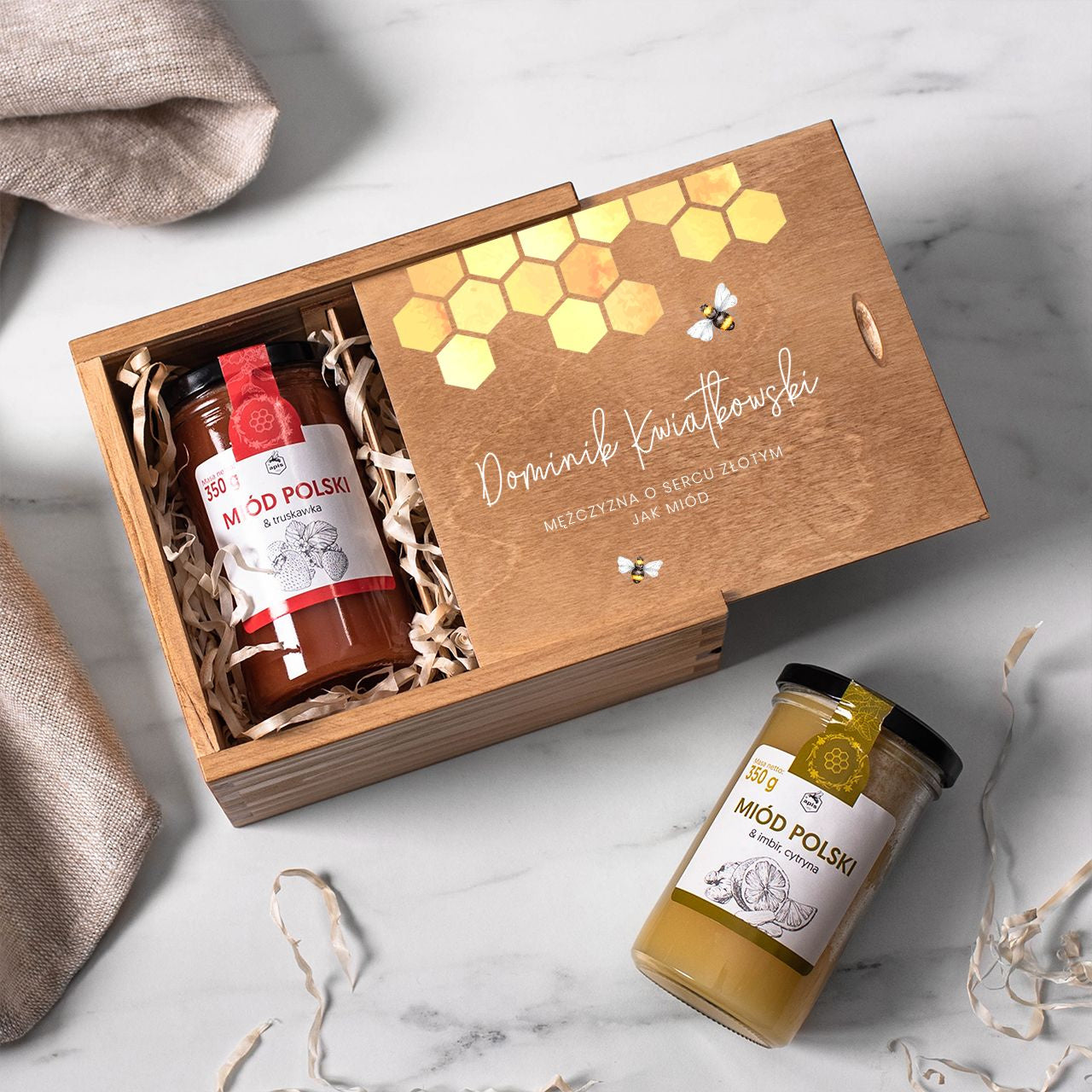 Miody w skrzynce - prezent na podziękowanie dla mężczyzny