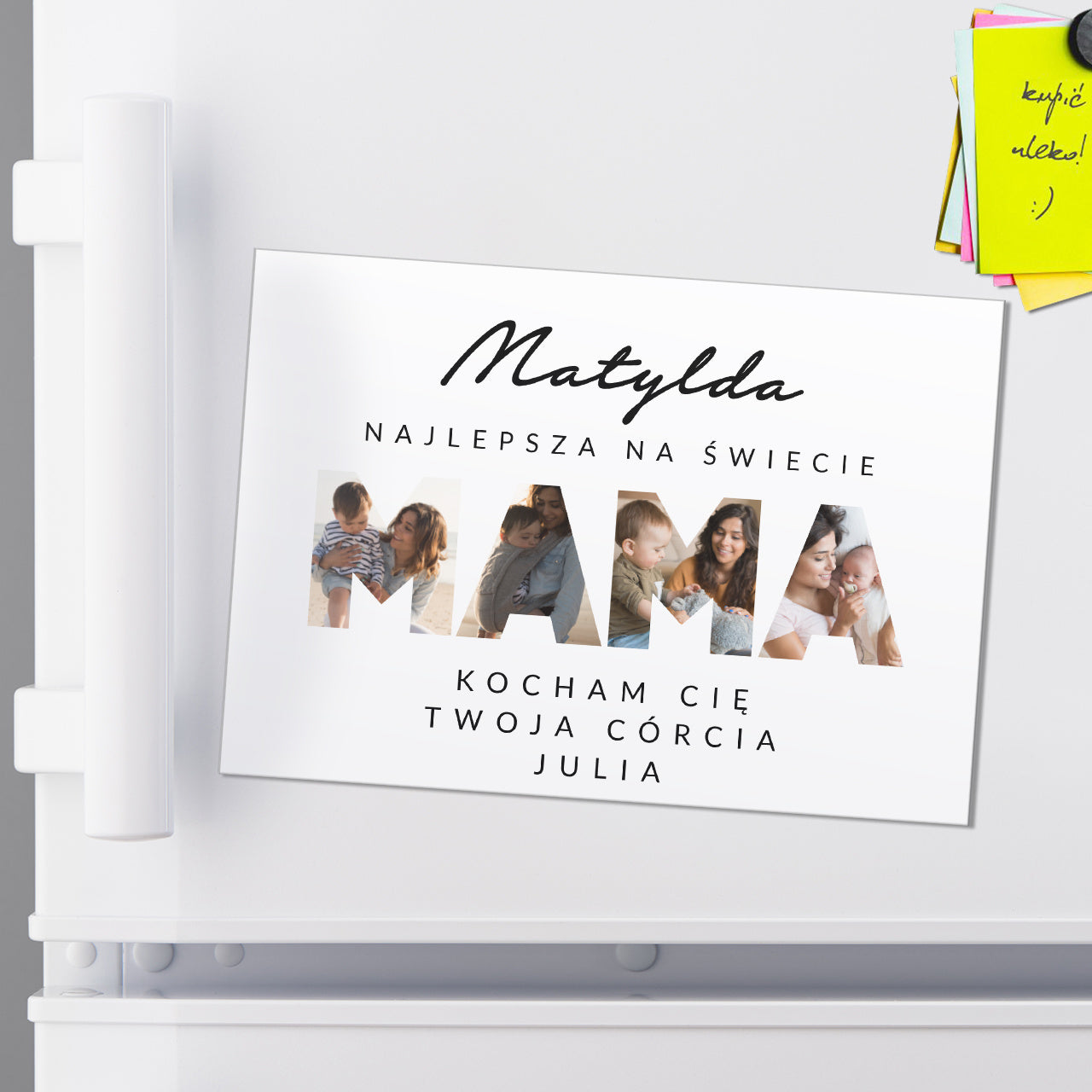Personalizowany magnes na lodówkę - Kolaż Zdjęć Dla Mamy - upominek dla mamy magnes ze zdjęciami prezent dla mamy    