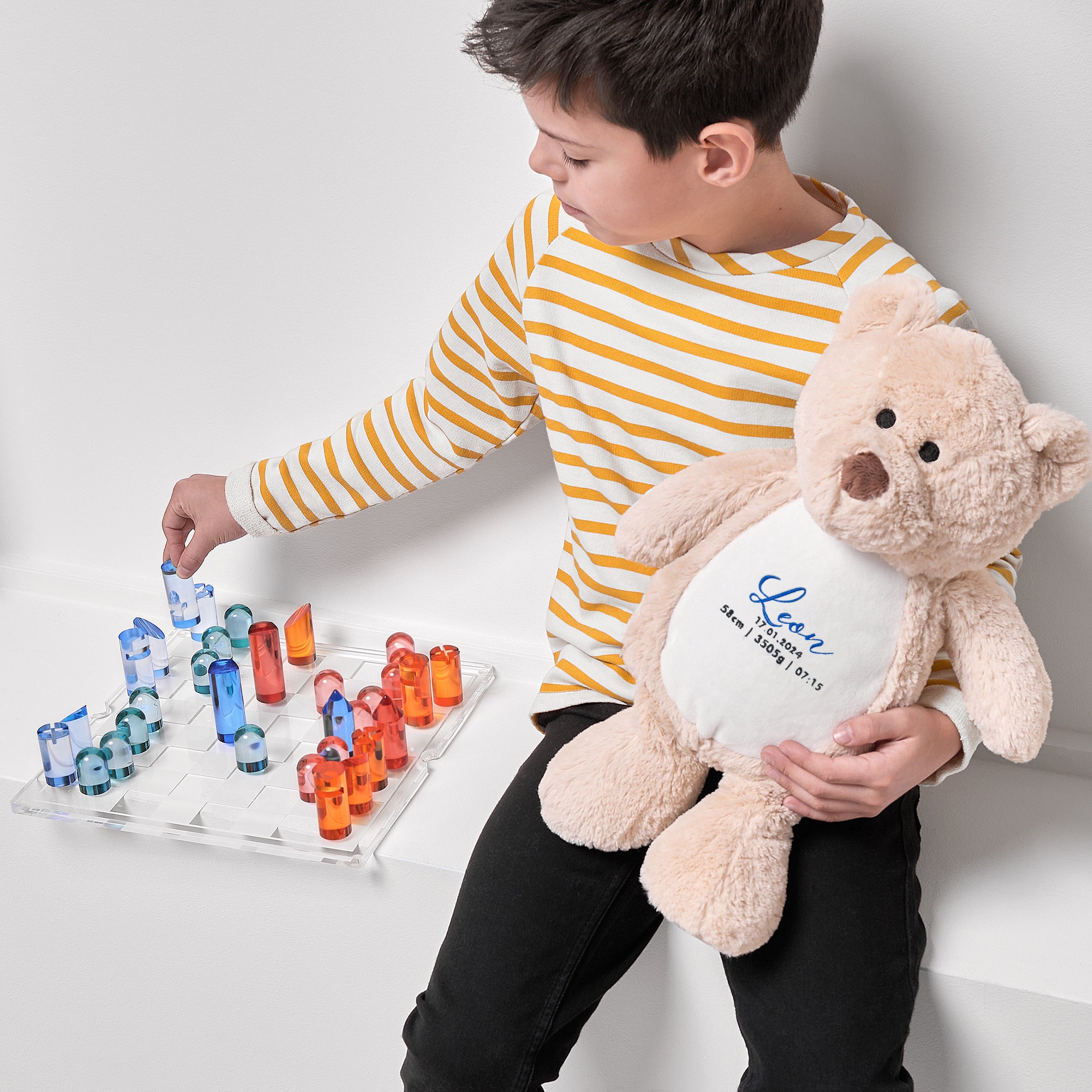 Maskotka miś z metryczką dla chłopca