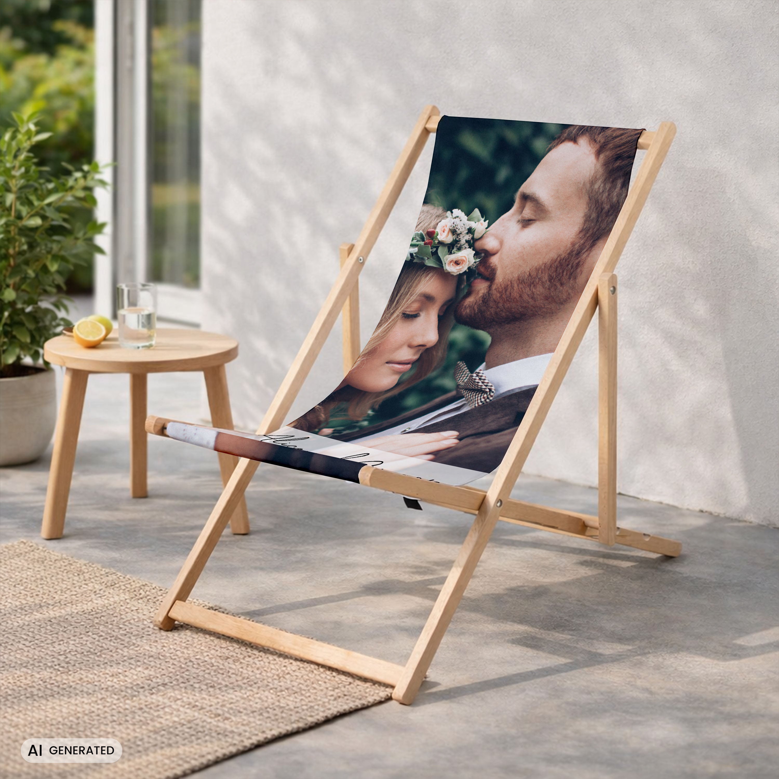 Liegestuhl mit eigenem Aufdruck - Geschenk mit Foto