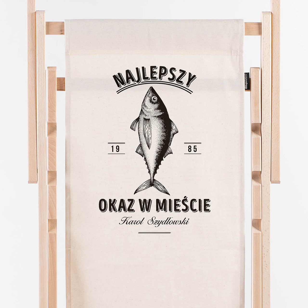 Leżak z dedykacją - prezent urodzinowy dla wędkarza prezent dla wędkarza leżak z nadrukiem