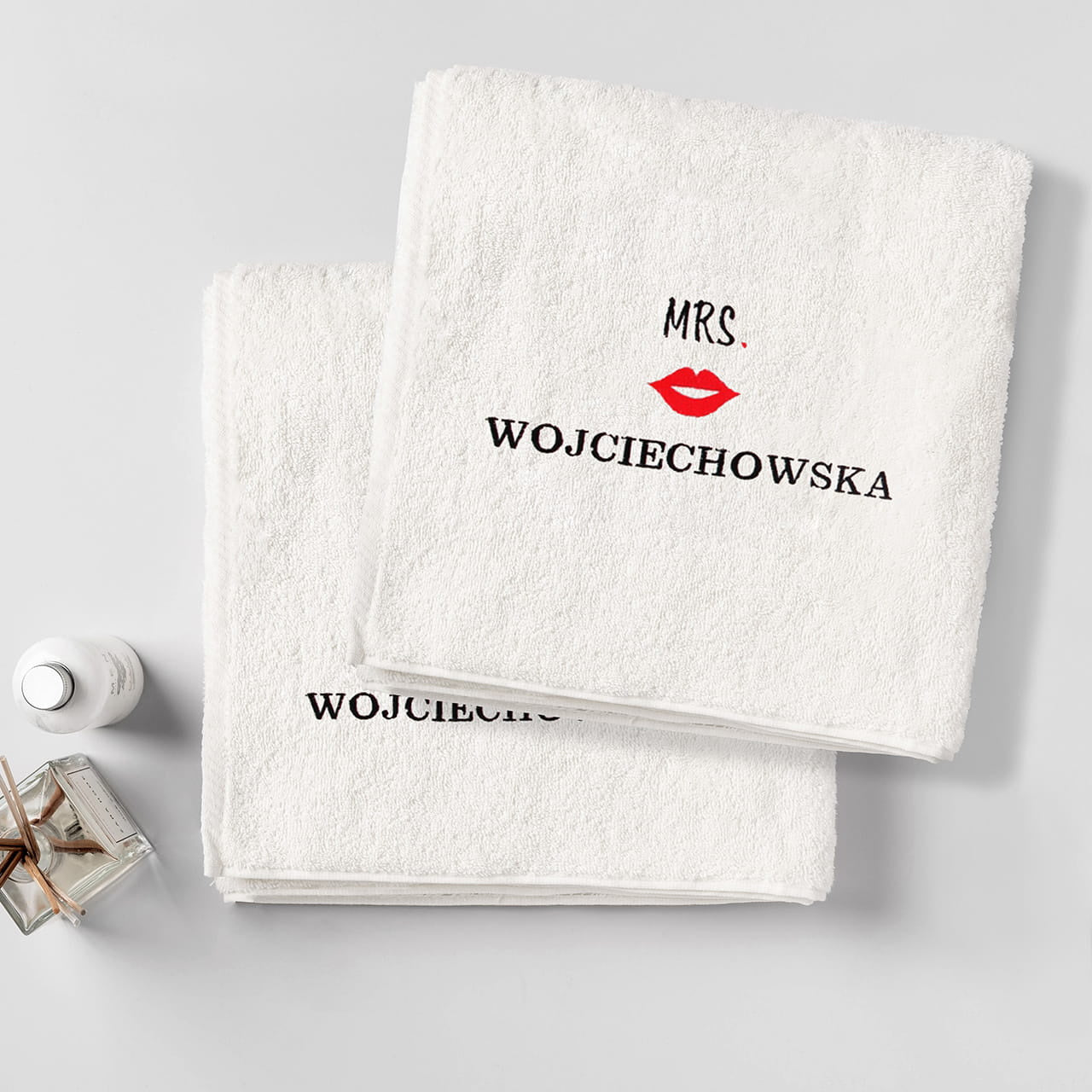 Ręczniki haftowane na prezent dla pary komplet ręczników na rocznicę personalizowane ręczniki 