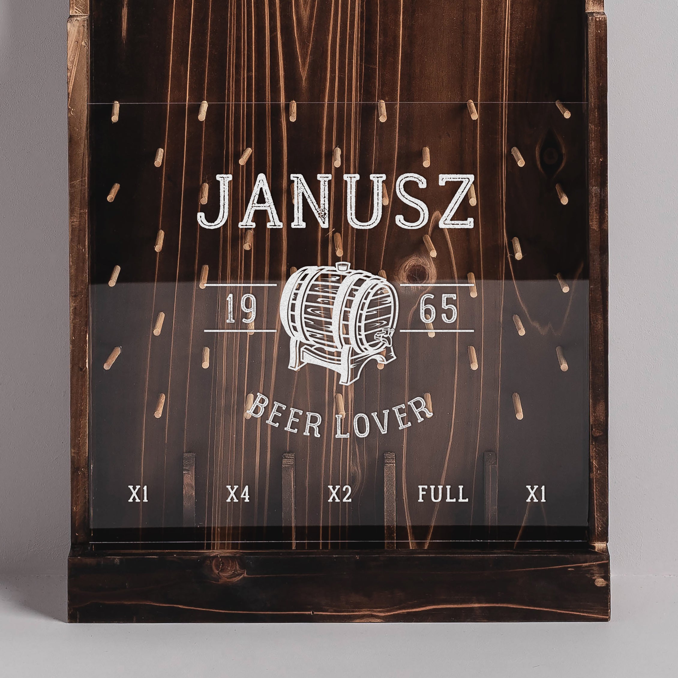 Personalizowany otwieracz na ścianę dla fana piwa