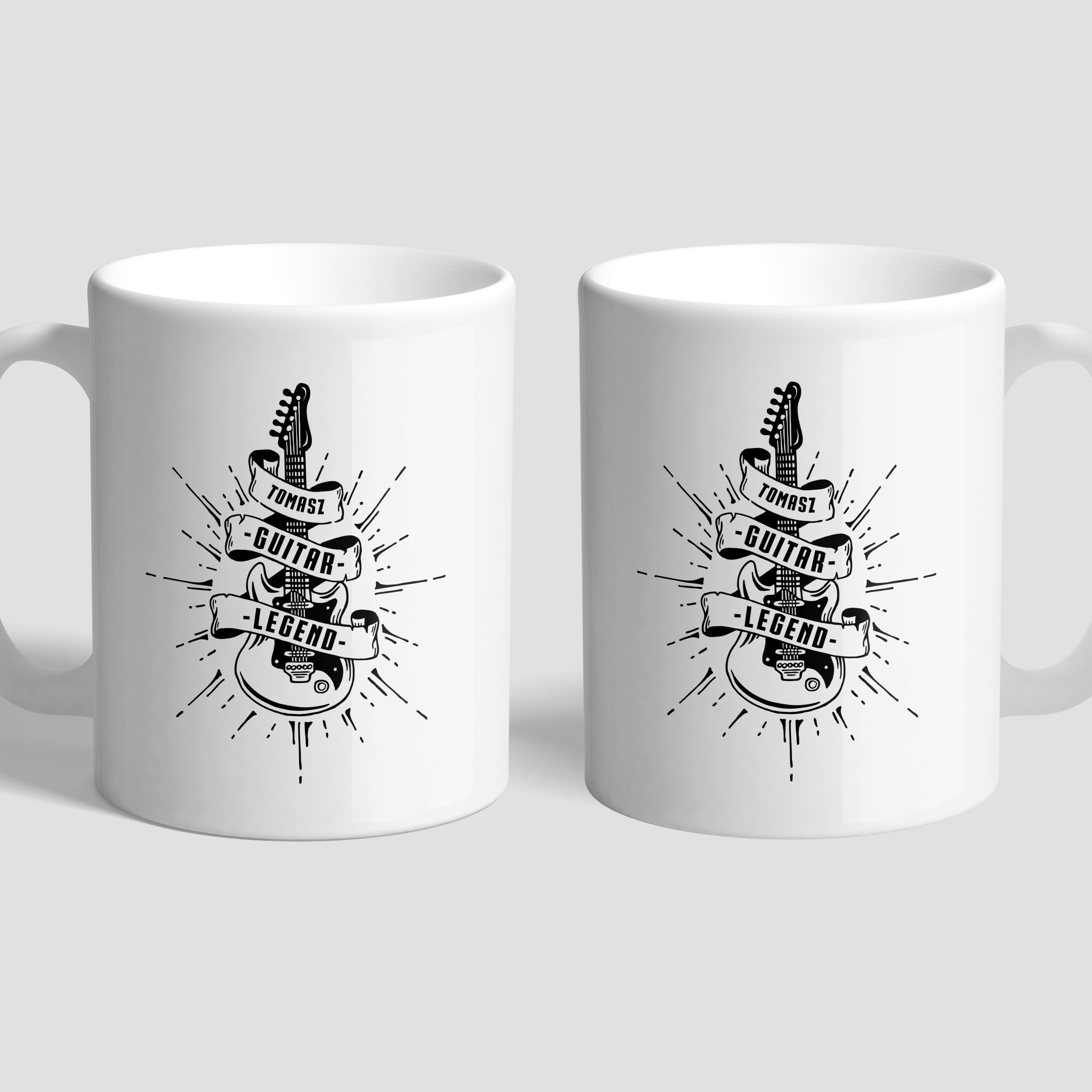 Kubek z gitarą - Gituar Legend prezent dla gitarzysty personalizowany kubek prezent dla muzyka