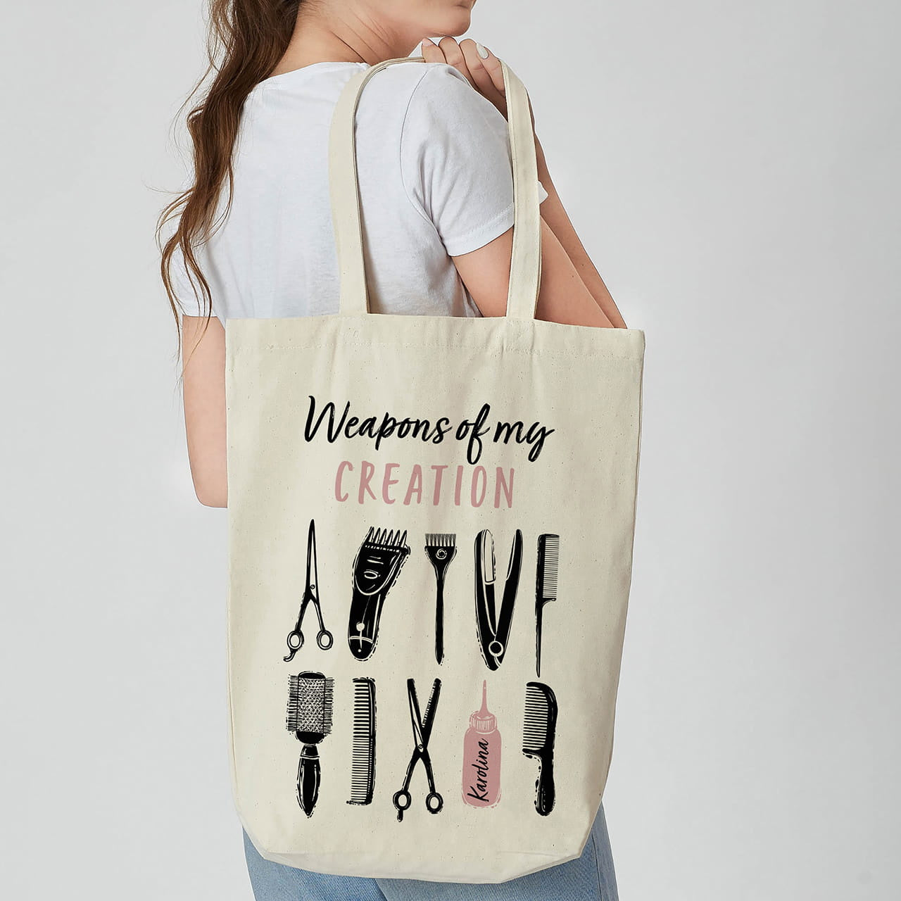 Torba z nadrukiem dla fryzjerki prezent dla fryzjerki bawełniana torba personalizowana torba