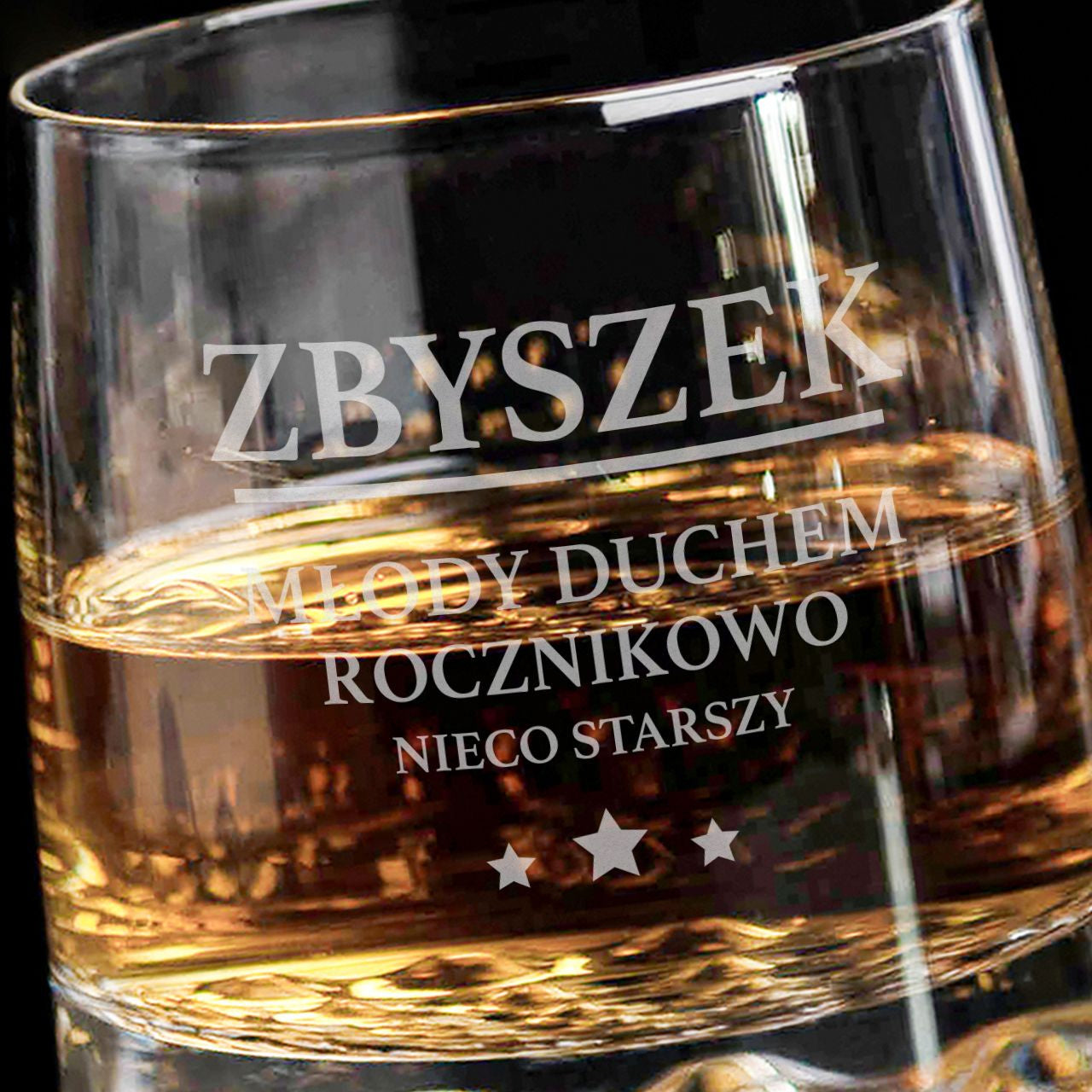 Szklanka do whisky z grawerem - Młody duchem