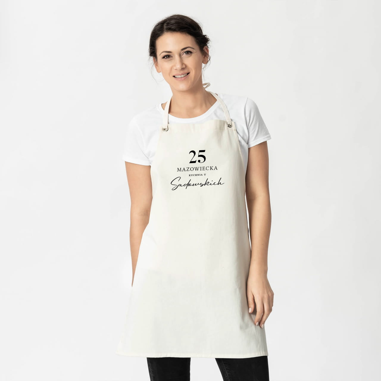 Fartuch z nadrukiem na parapetówkę prezent na parapetówkę prezent do nowego domu personalizowany fartuch