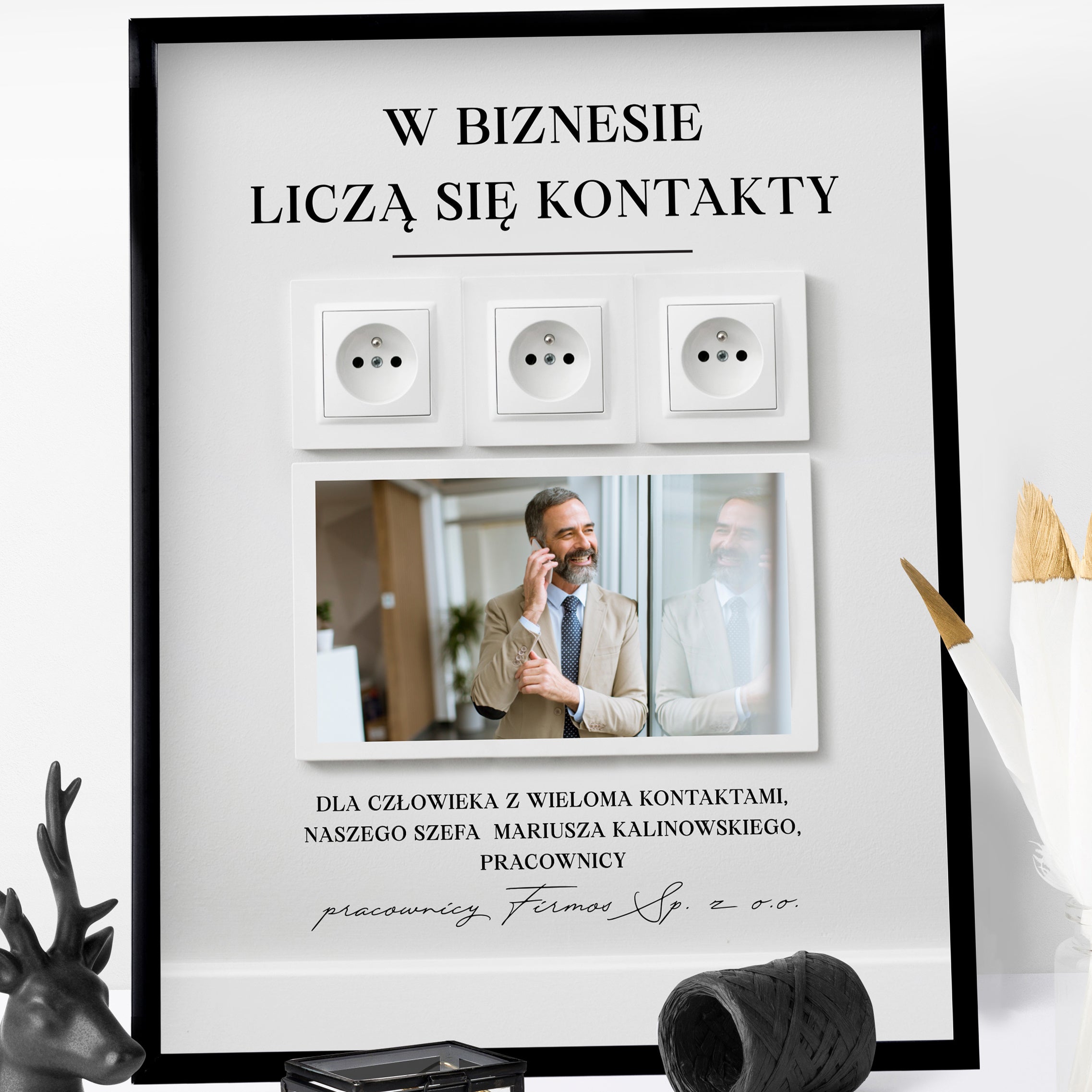 Plakat ze zdjęciem dla szefa - kontakty