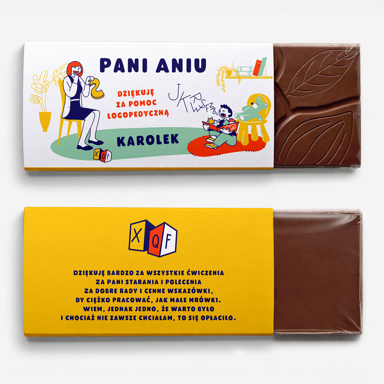 Personalizowana czekolada dla logopedy czekolada personalizowana prezent dla logopedy podziękowanie dla logopedy