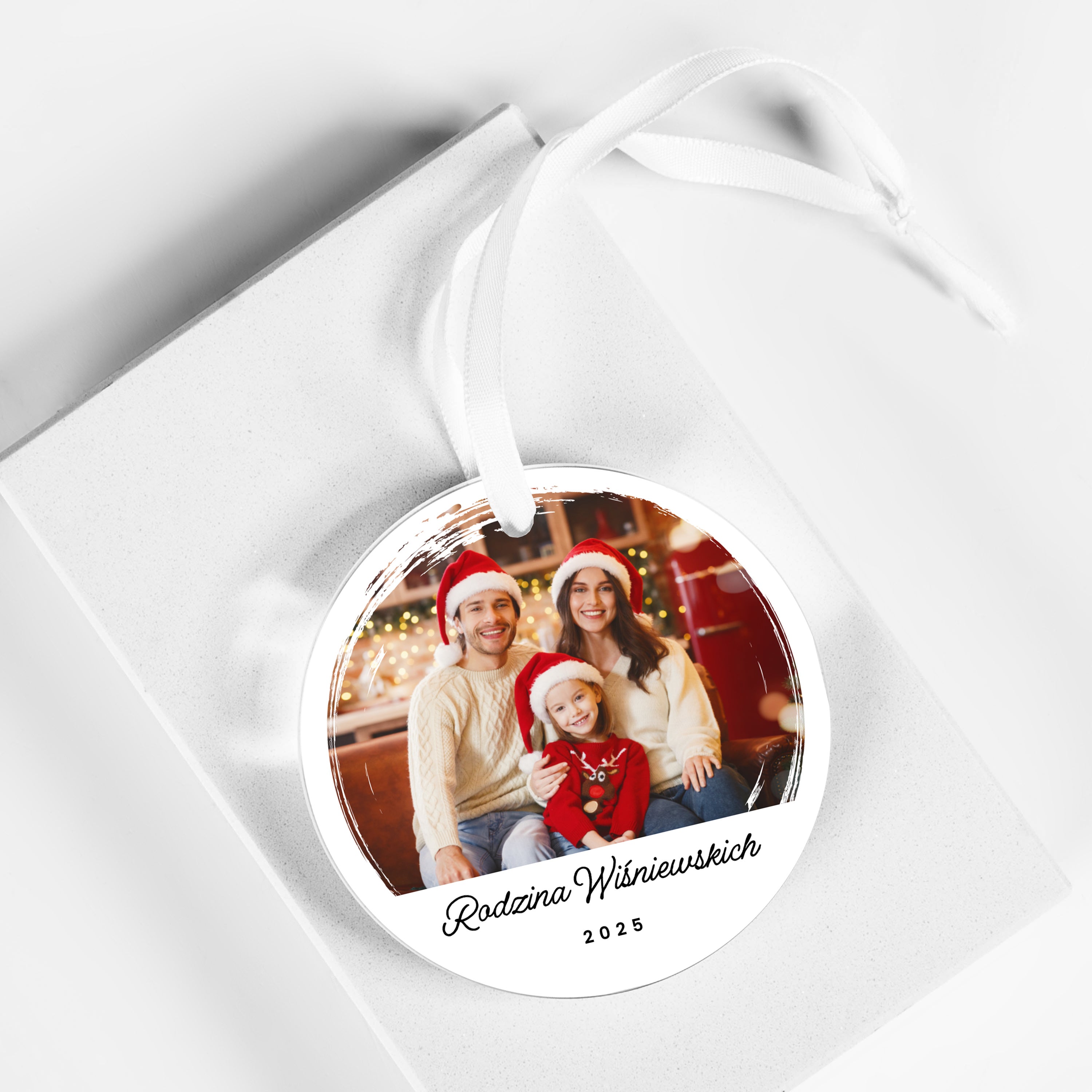 Szklana zawieszka świąteczna - upominek świąteczny dla rodziny