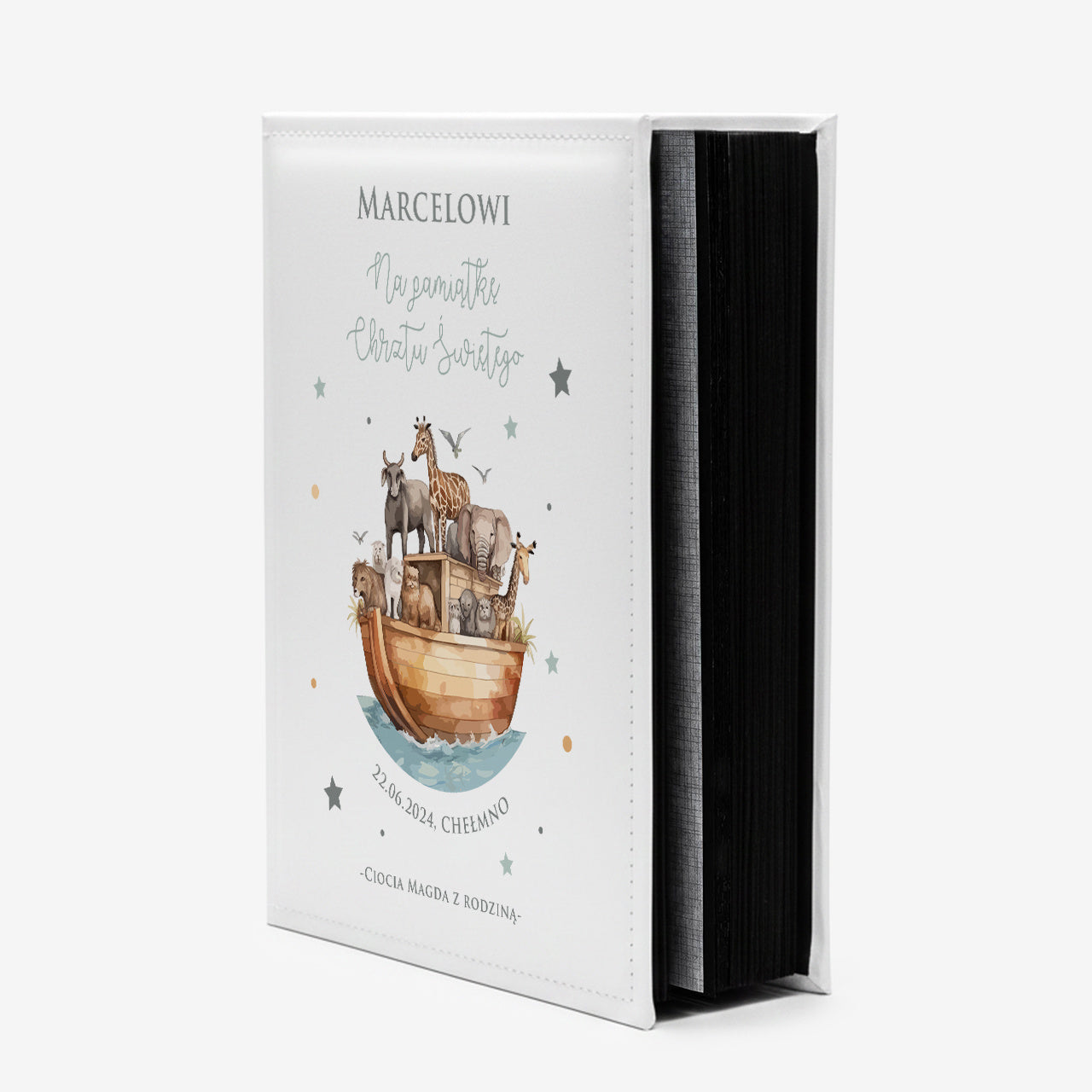 Album na chrzest od matki chrzestnej - Arka Noego