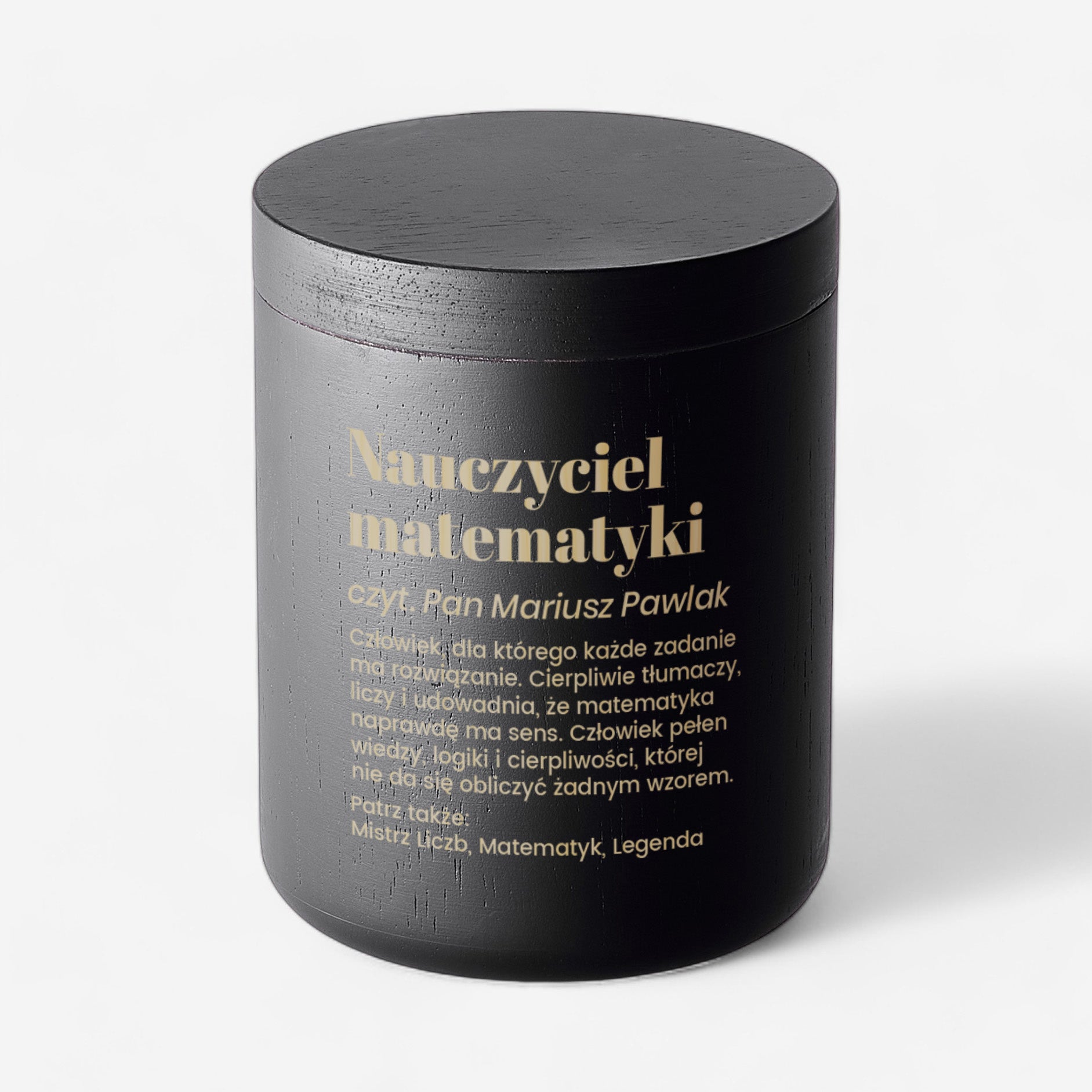 Świeca dla nauczyciela matematyki - prezent na Dzień Nauczyciela