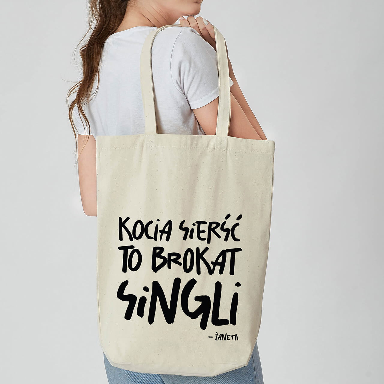 Bawełniana torba personalizowana - prezent dla kociary personalizowana torba prezent dla miłośniczki kotów