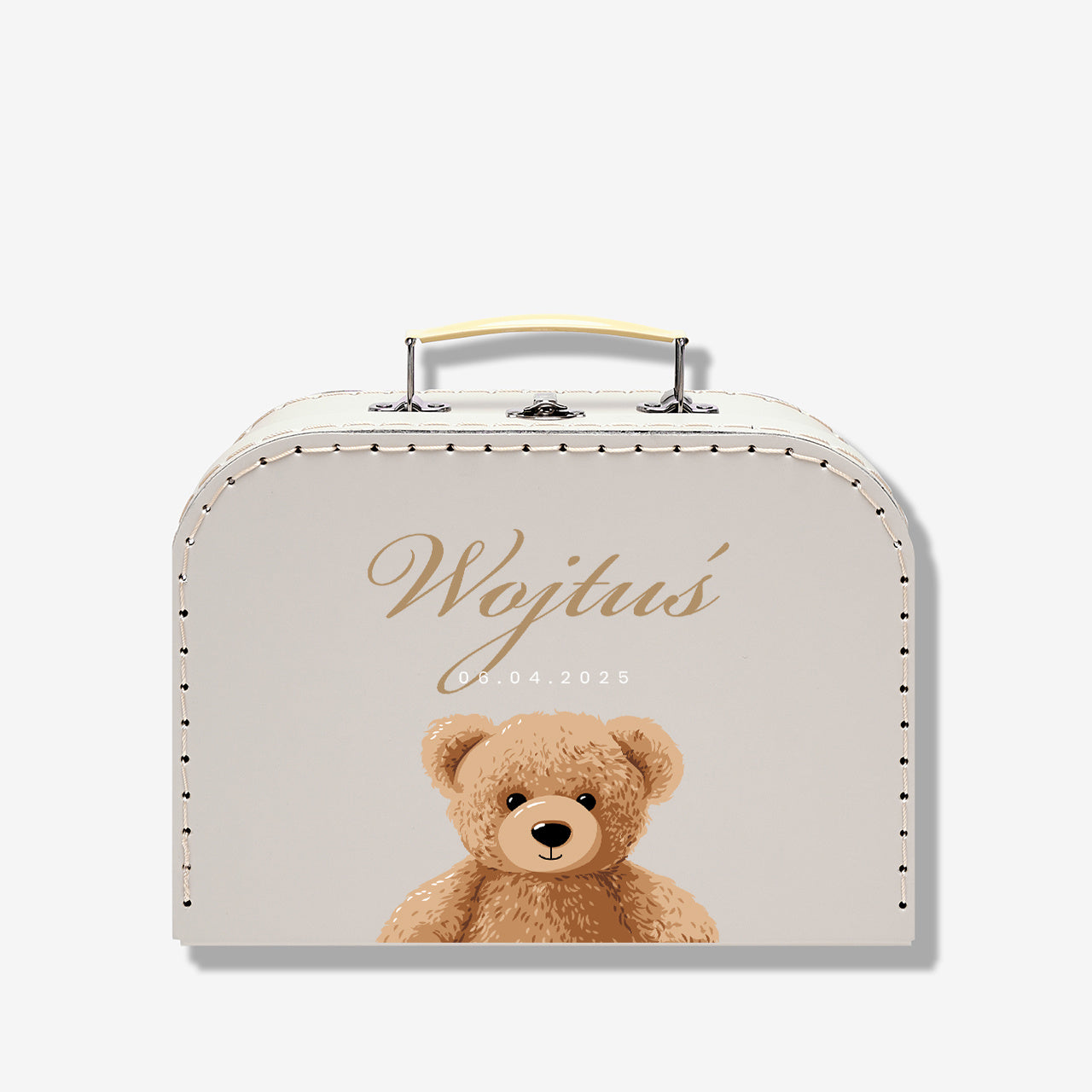 Kuferek dla dziecka Miś personalizowany kuferek z misiem na zabawki prezent dla dziecka