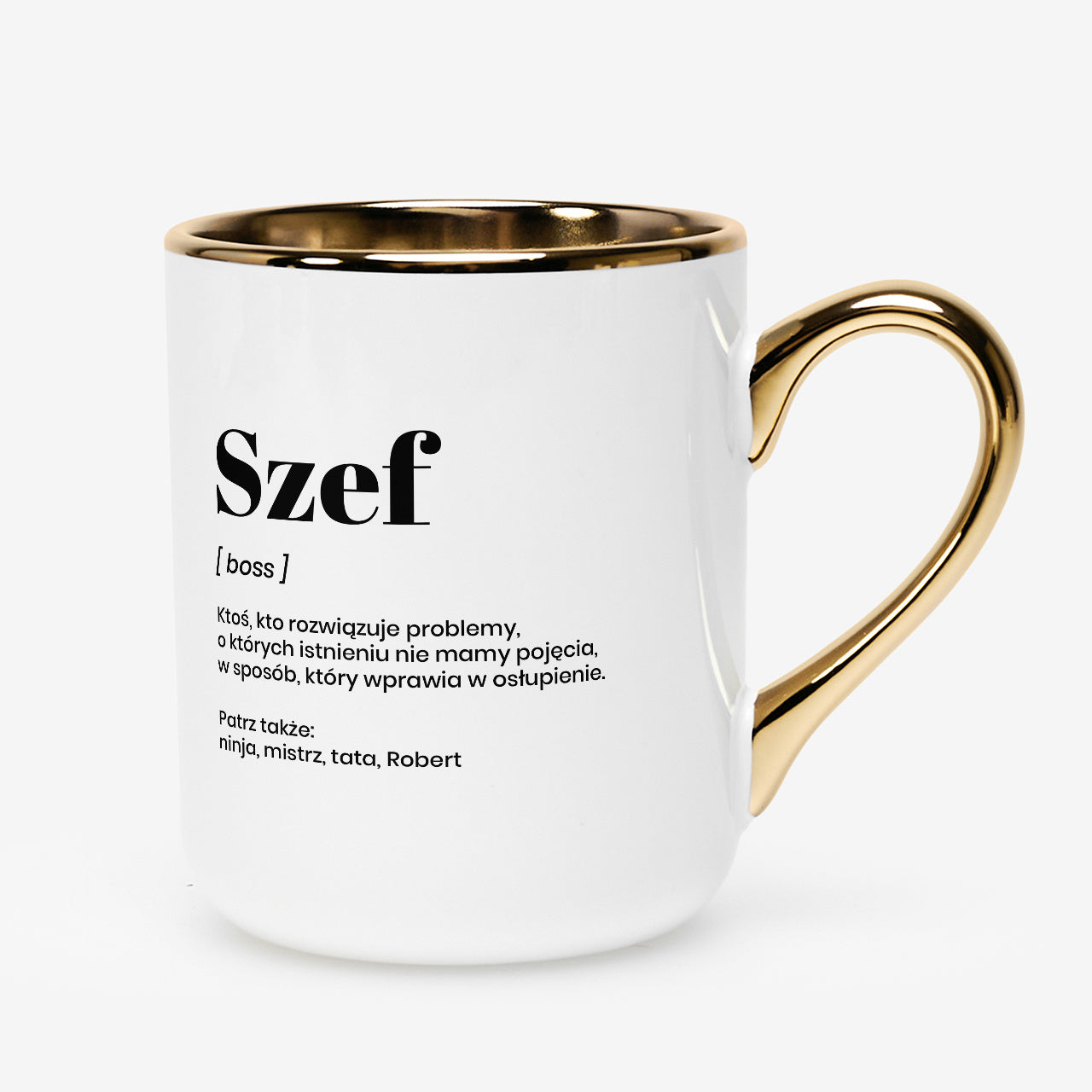 Kubek ze złotym uchem dla szefa - definicja