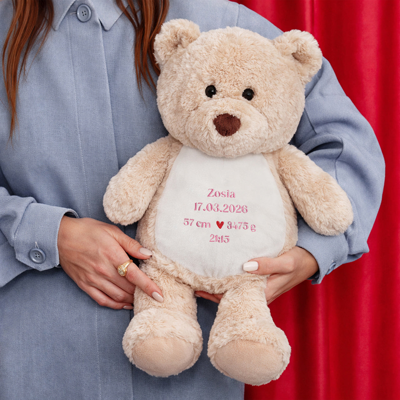 Personalizowany miś z metryczką - prezent dla dziewczynki personalizowany prezent dla dziewczynki 