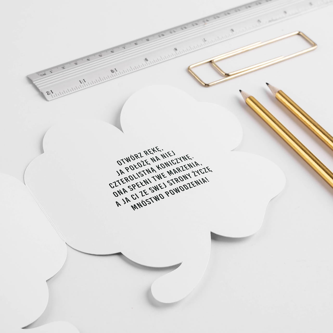 Personalizowana kartka na szczęście - koniczynka Good Luck