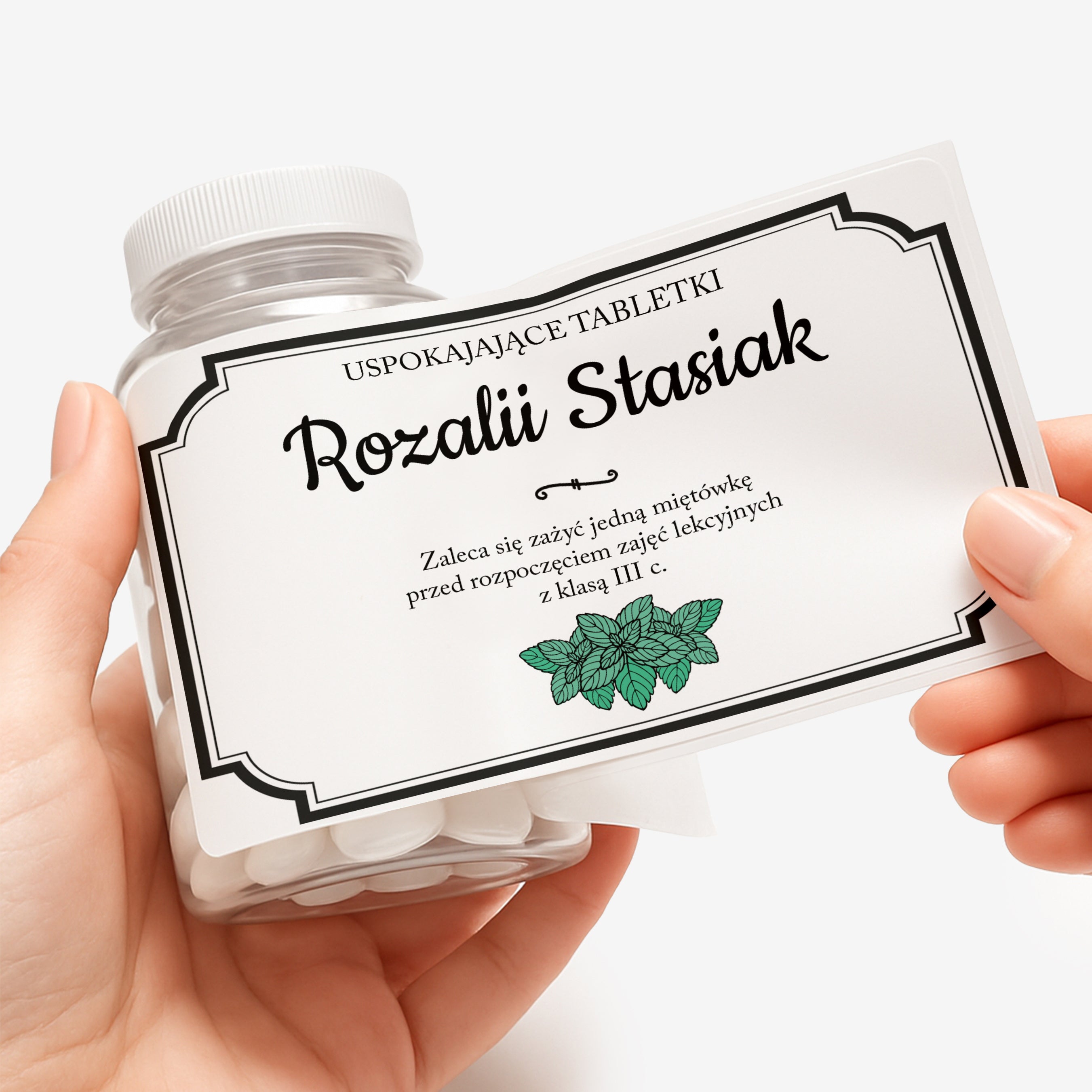 Zestaw prezentowy: miętówki + etykieta do naklejenia - prezent dla nauczyciela prezent na dzień nauczyciela