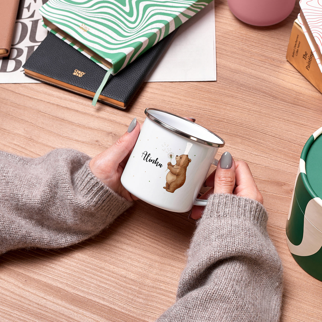 Personalizowany kubek z misiem - prezent dla dziecka kubek z nadrukiem dla dziecka upominek dla dziecka