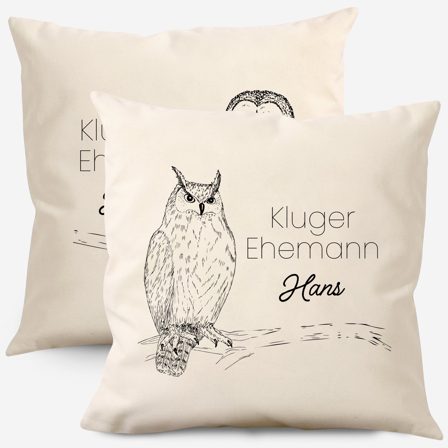 Set personalisierter Baumwollkissen SCHLAUMEIER Geschenk zum Jahrestag