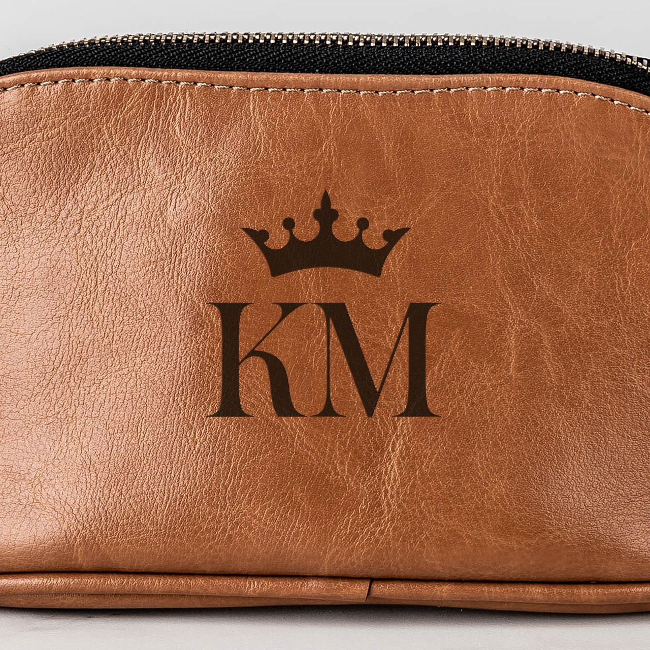 Skórzana kosmetyczka - Korona - praktyczny prezent dla kobiety prezent na dzień kobiet kosmetyczka skórzana