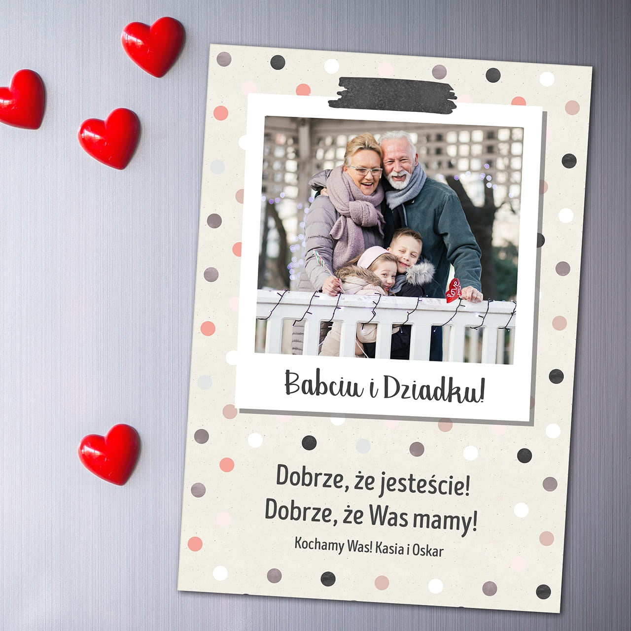 Magnes ze zdjęciem dla babci i dziadka magnes na Dzień Babci i Dziadka prezent dla babci i dziadka