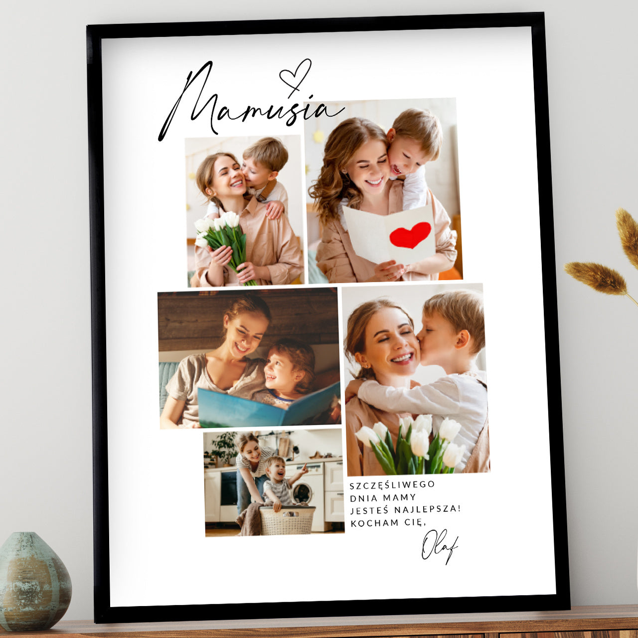 Plakat ze zdjęciami na Dzień Mamy