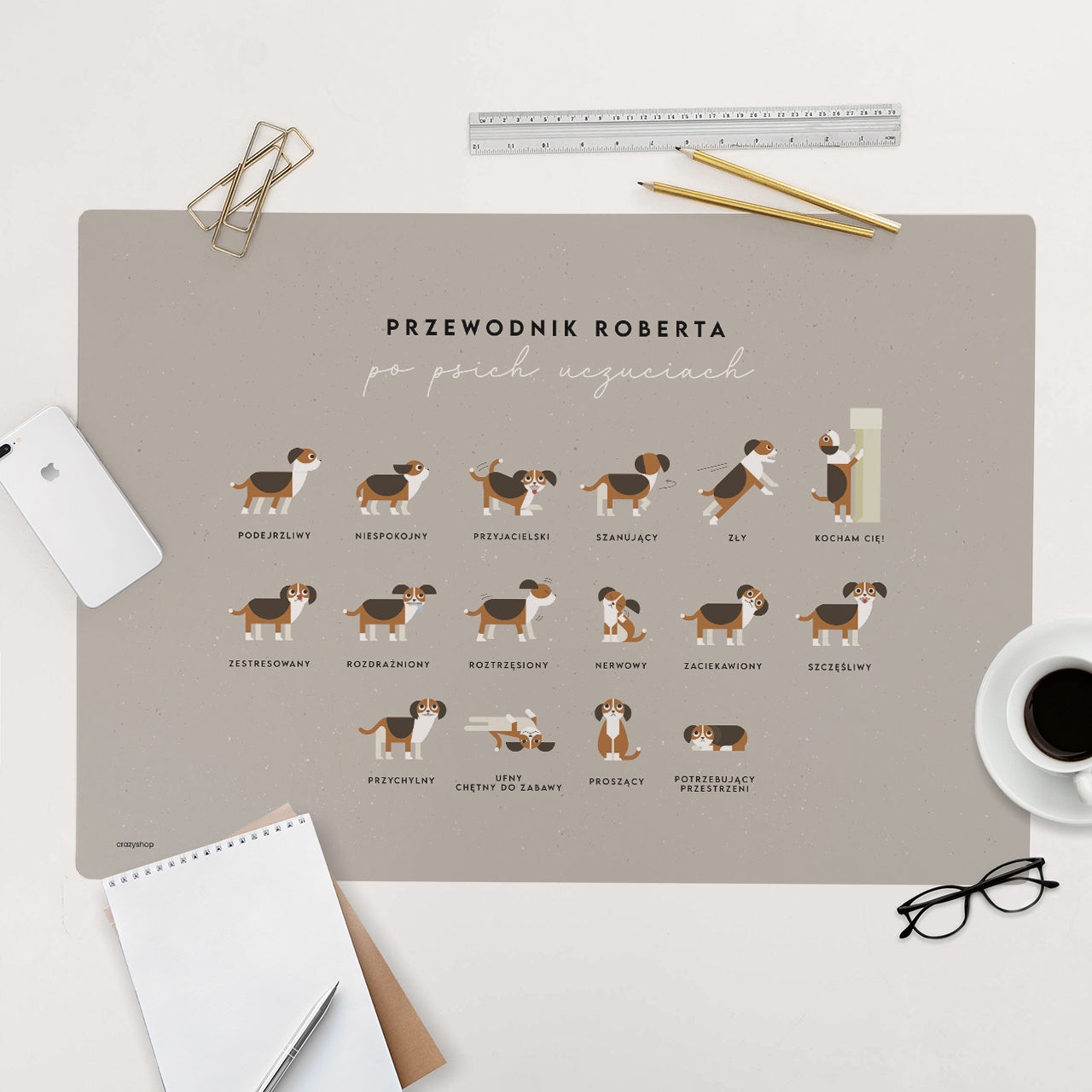 Personalizowana podkładka na biurko dla miłośnika psów