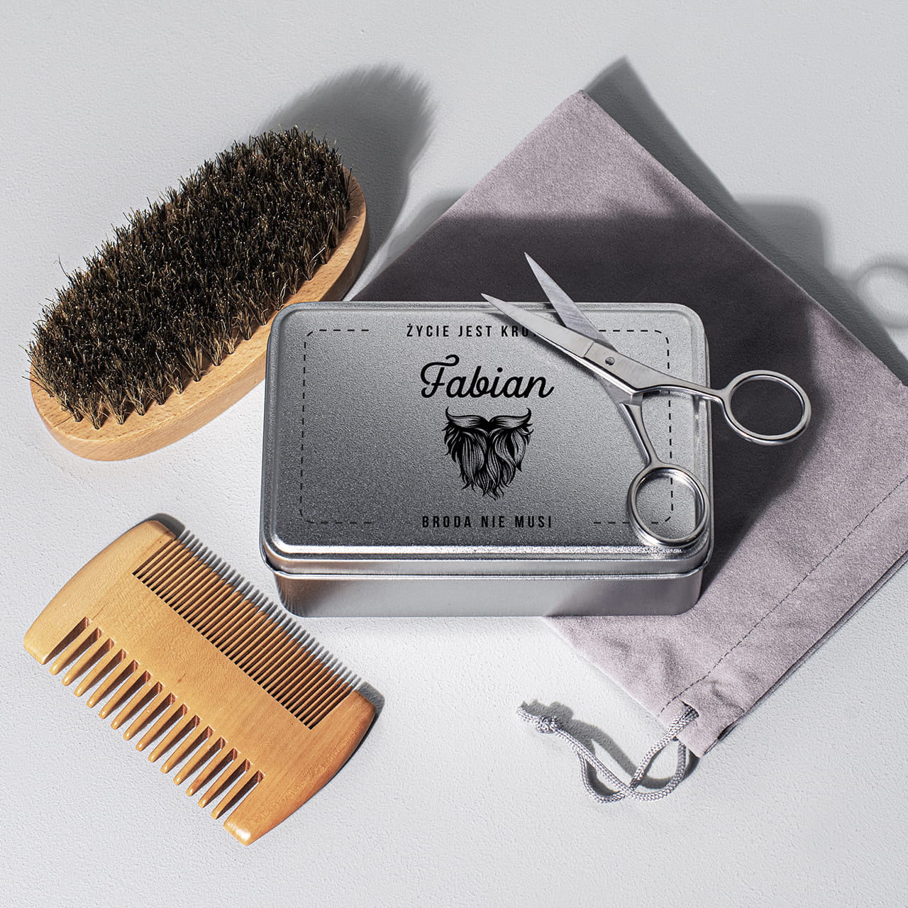 Zestaw akcesoriów do brody - prezent dla brodacza zestaw do pielęgnacji brody akcesoria do brody